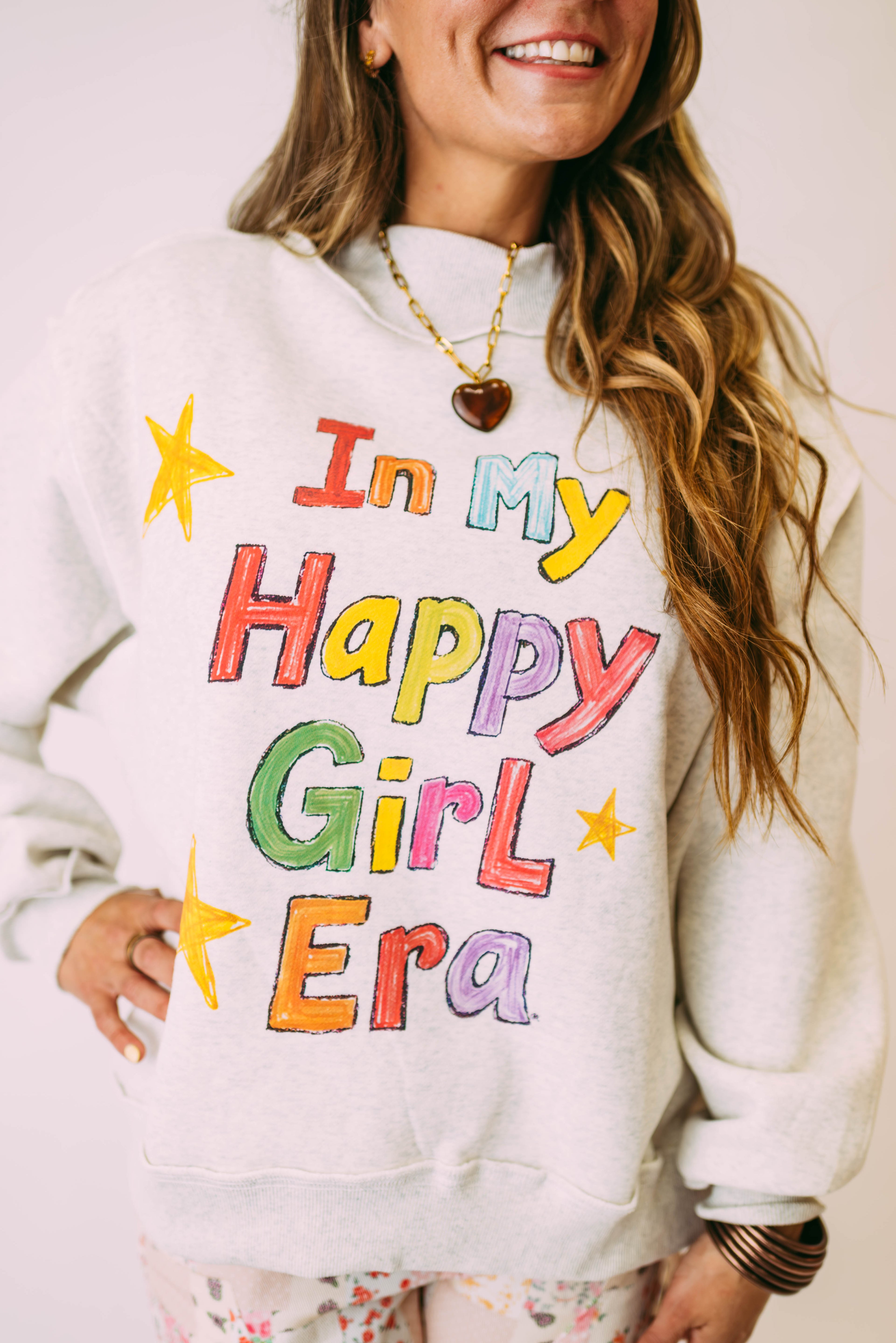 in my happy girl era reversible sweatshirt