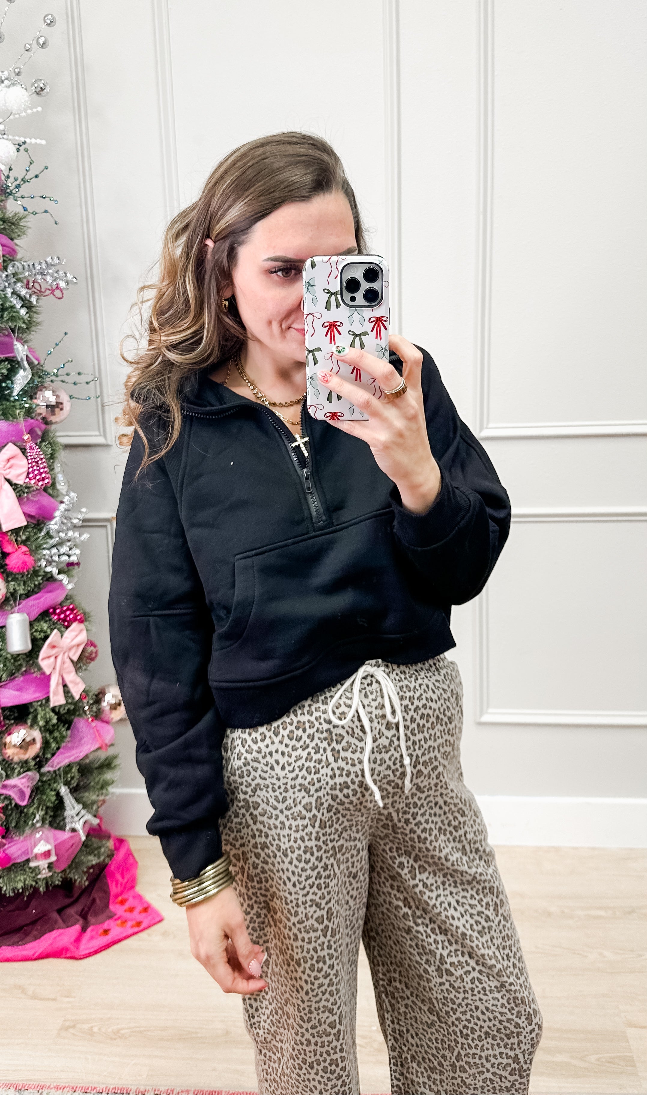 Half Zip Funnel Neck Sweatshirt