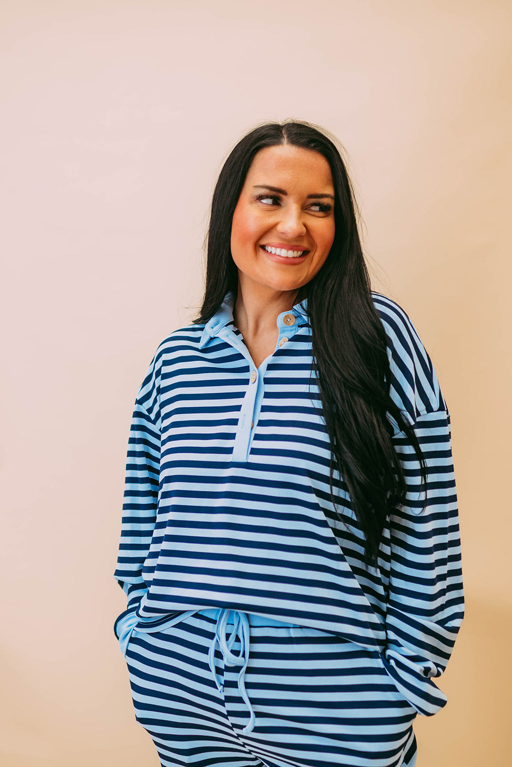 soft touch lightweight stripe wide leg set