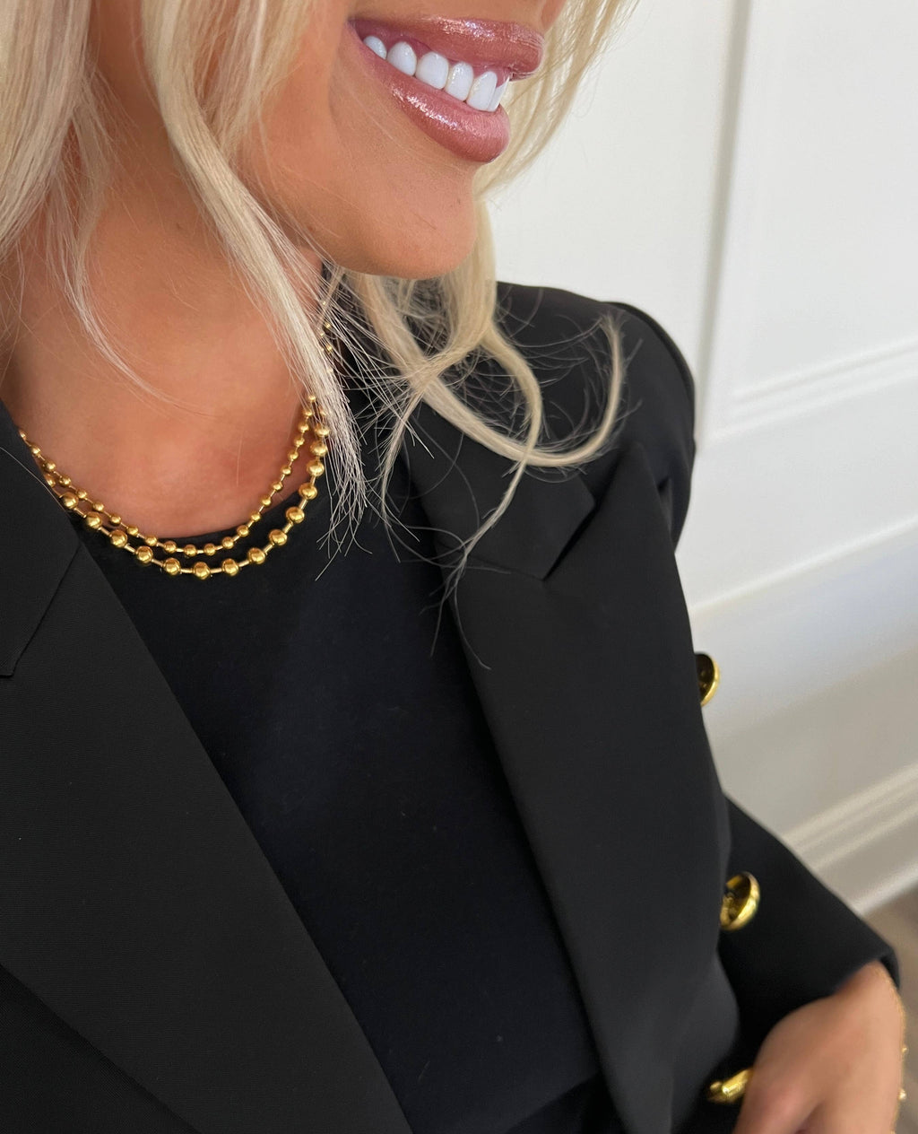xl gold beaded necklace