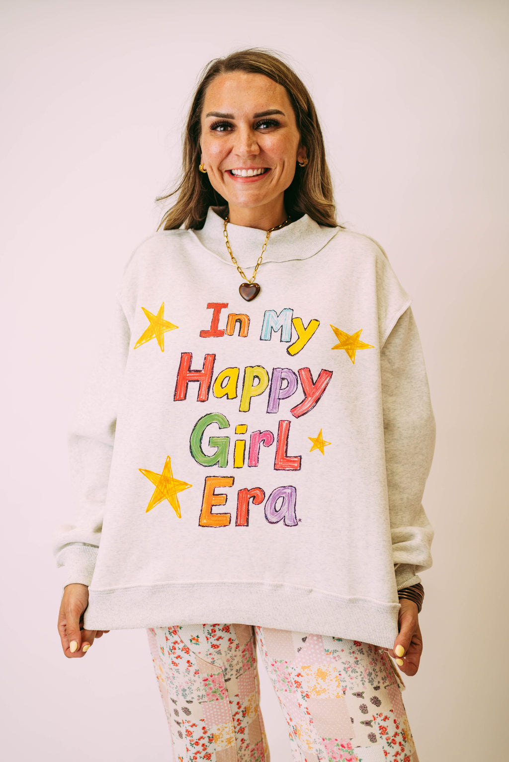in my happy girl era reversible sweatshirt
