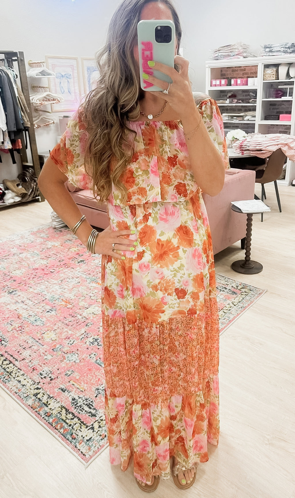 Floral Off The Shoulder Dress