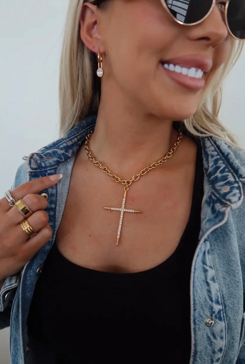 luxe cross necklace