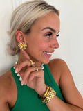gold heart earrings