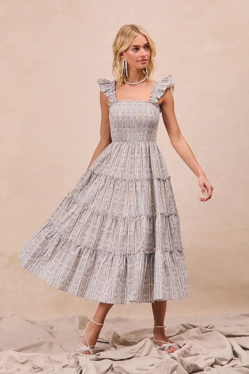 Blue Floral Maxi Dress