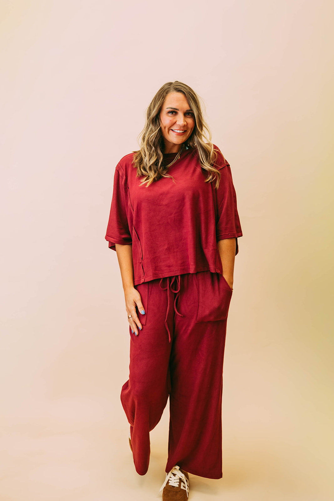 brushed stretch boxy lounge set