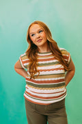 olive texture striped top