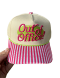 out of office striped trucker