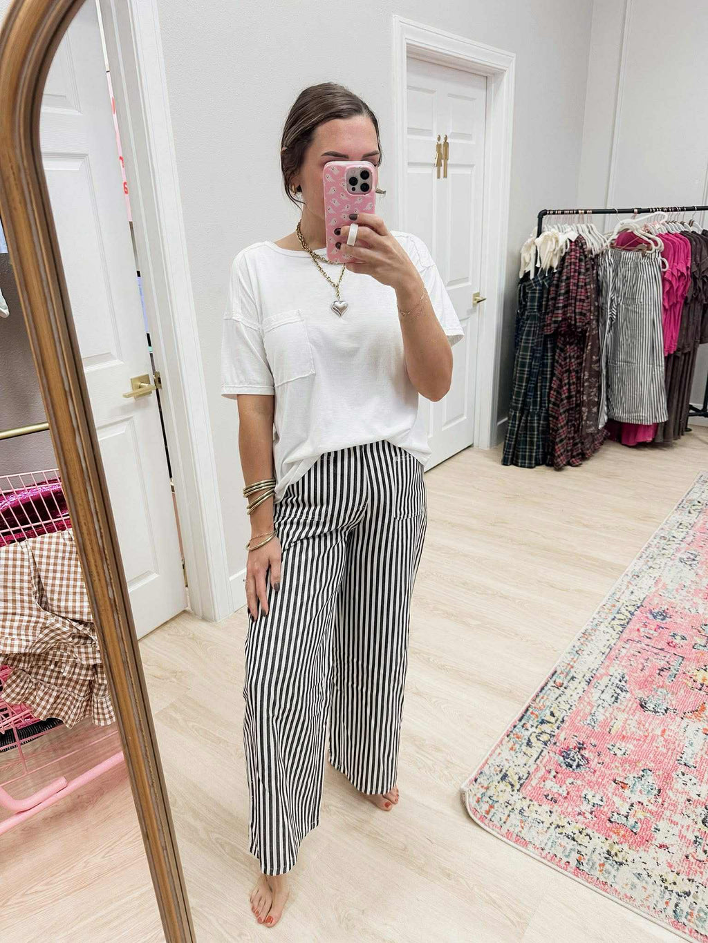 Black & White Striped Jeans