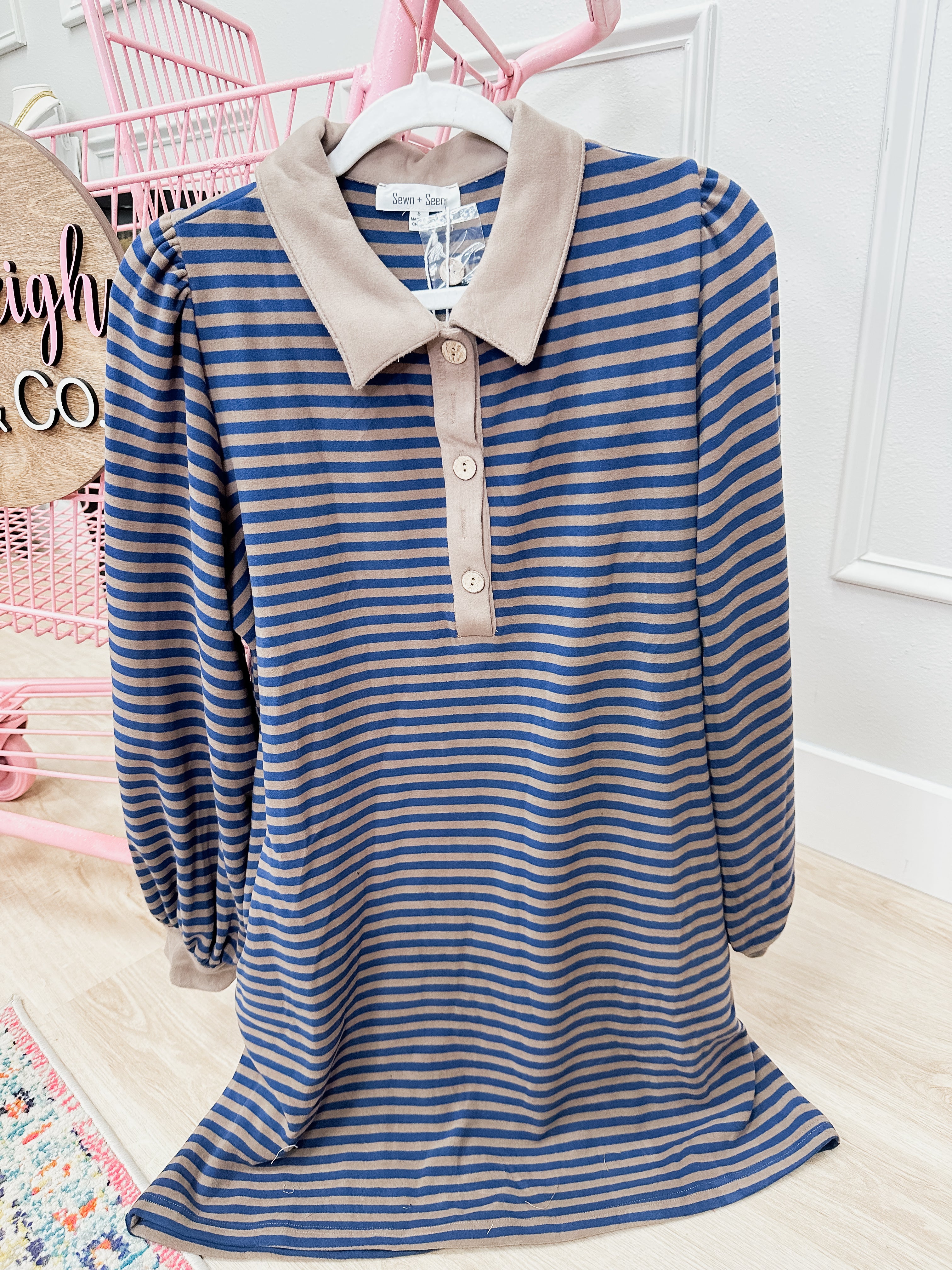 Striped Polo Shift Dress
