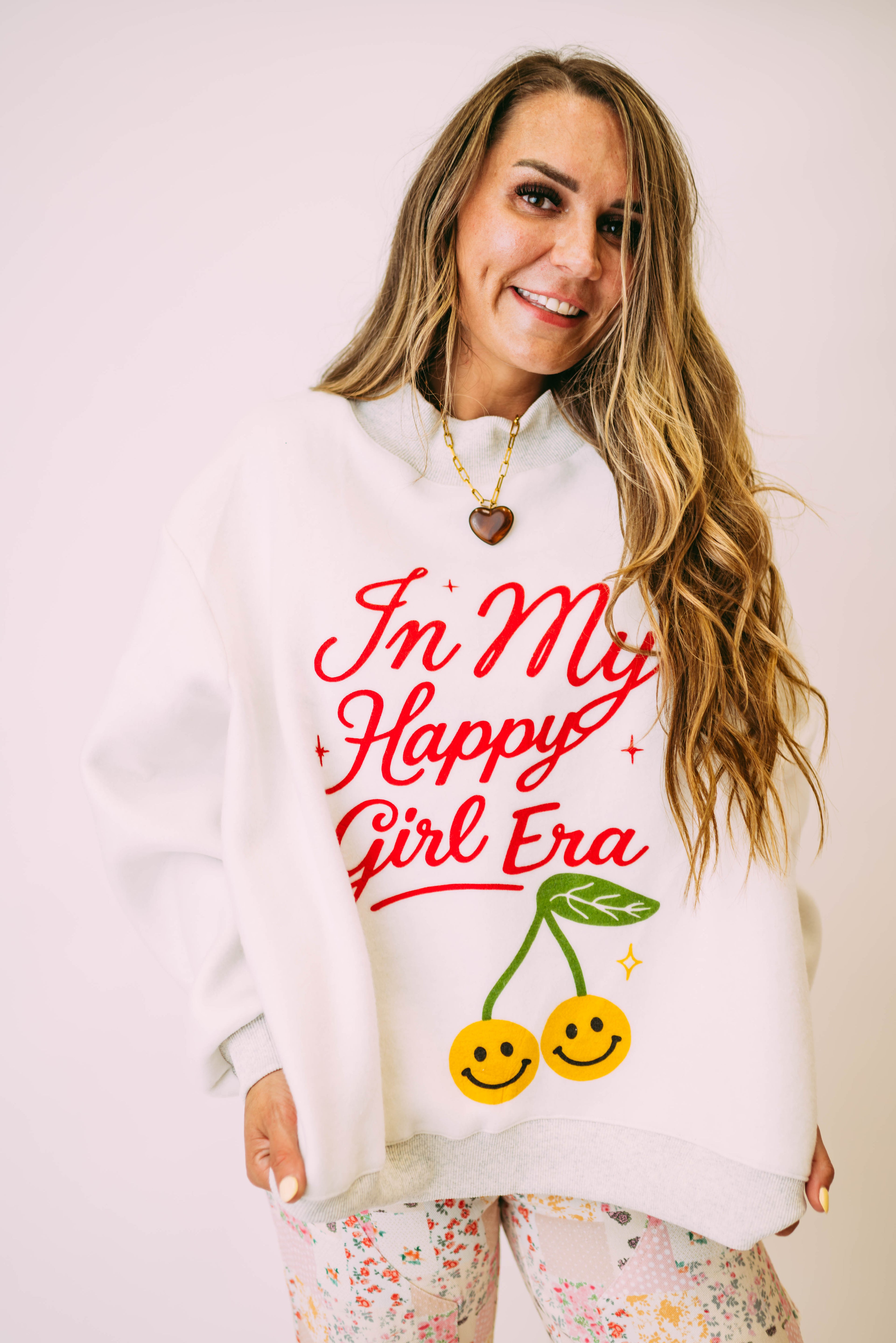 in my happy girl era reversible sweatshirt
