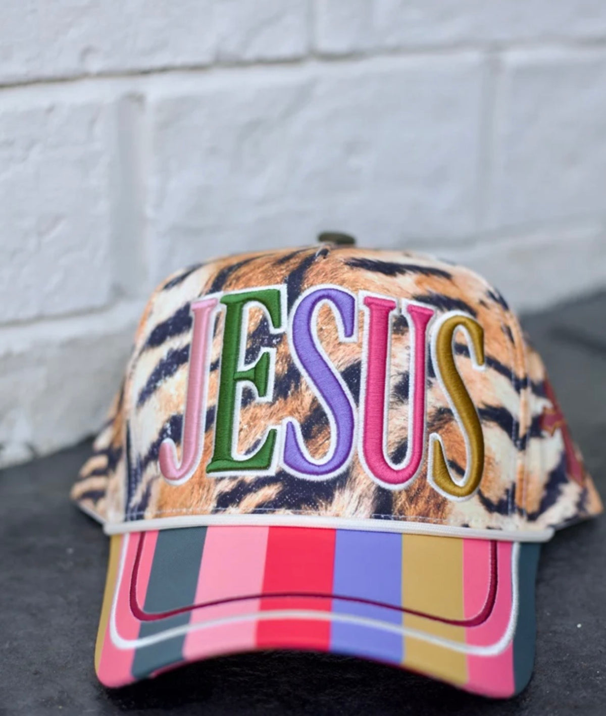 tiger stripe Jesus trucker