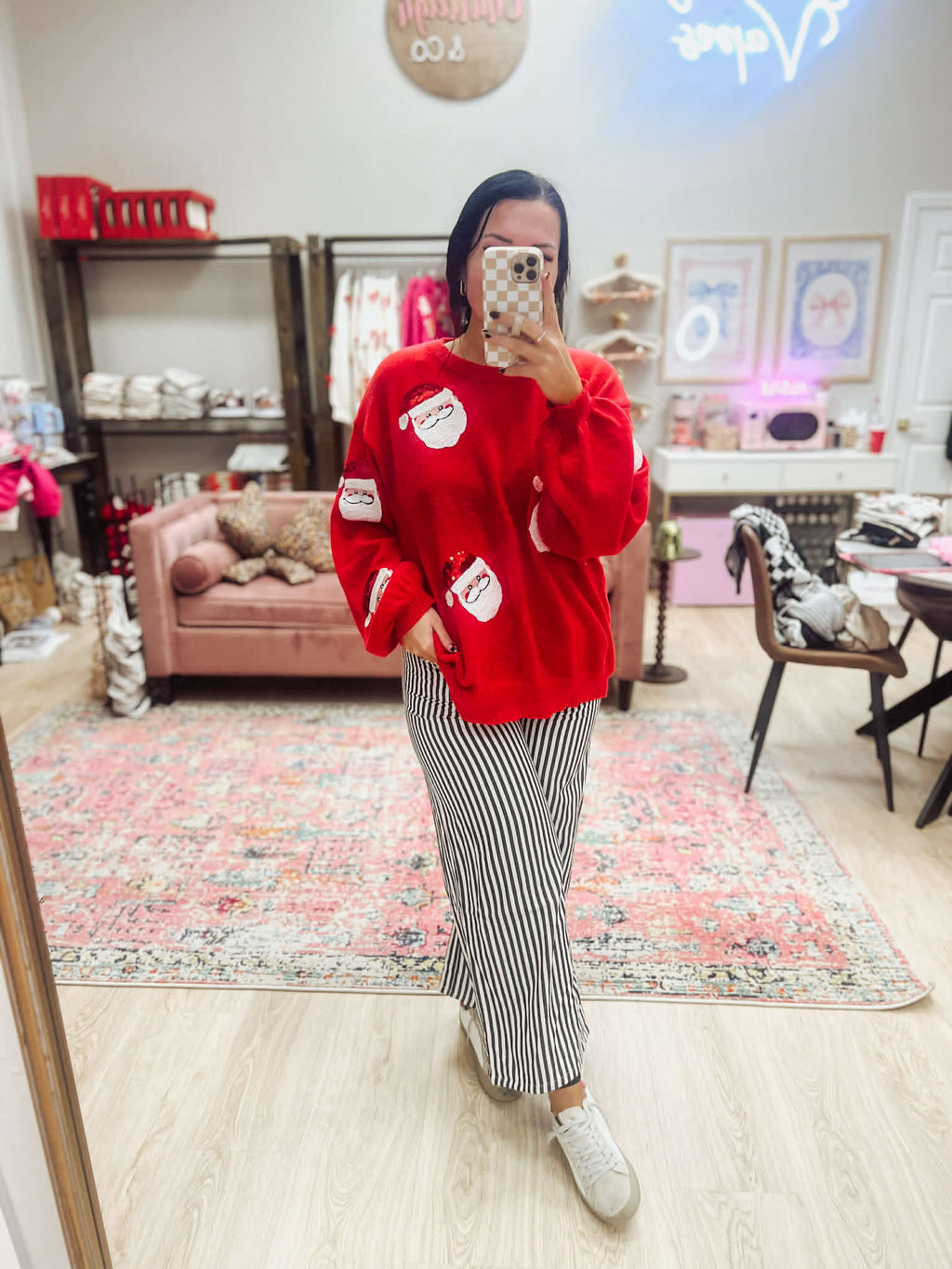 Sequin Santa Sweater