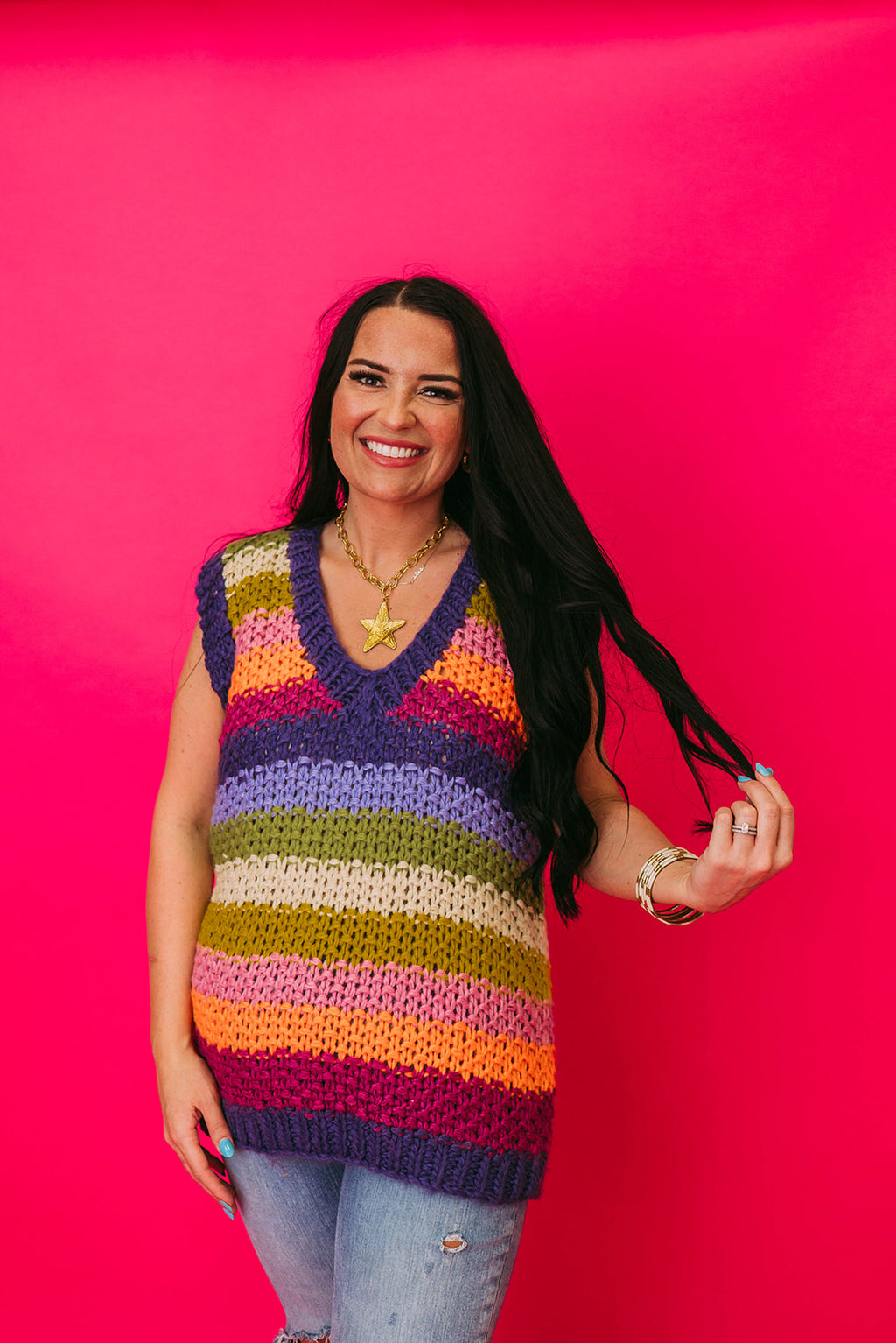charlotte rainbow sweater vest