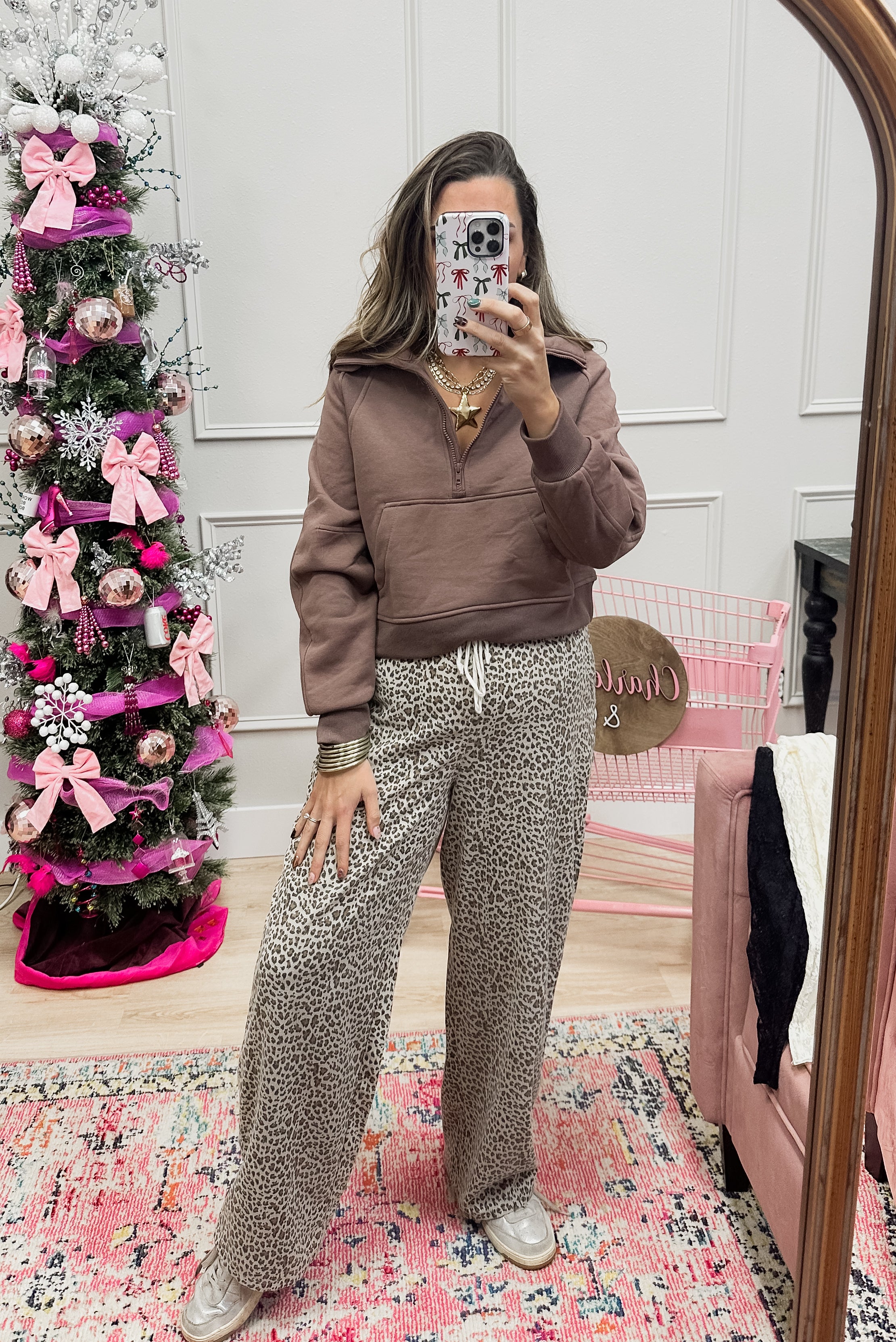 Half Zip Funnel Neck Sweatshirt