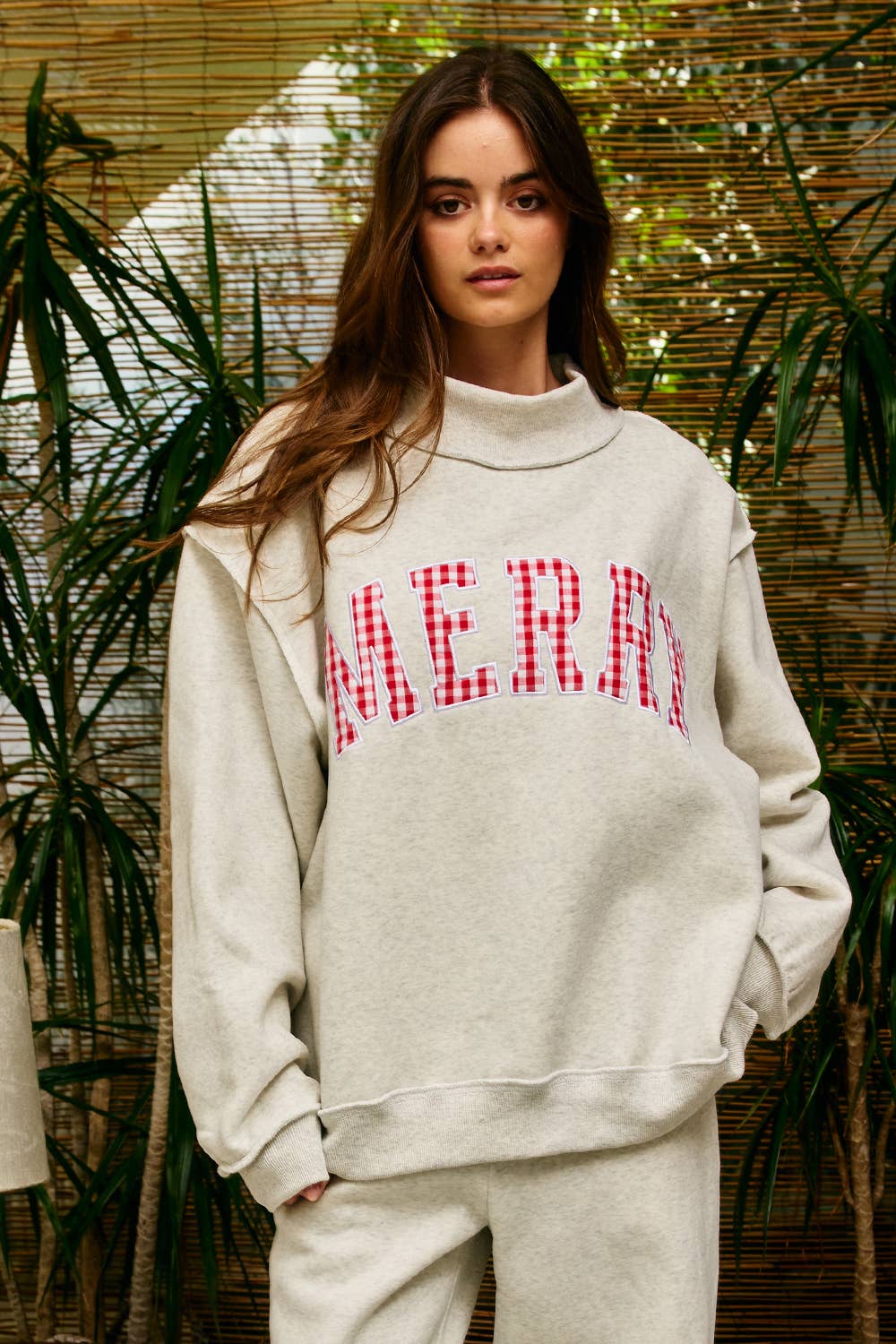 “merry” varsity mockneck