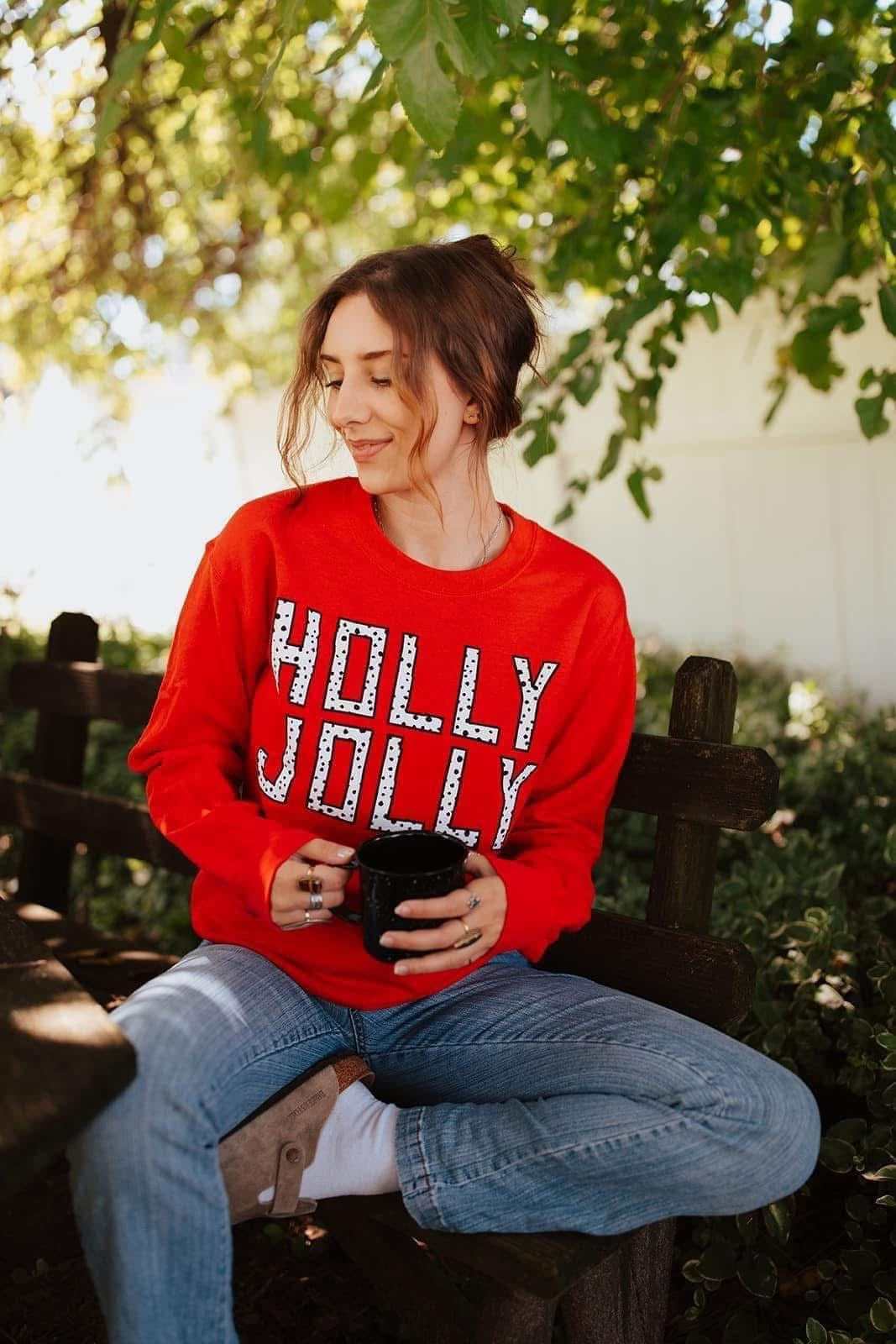Holly Jolly Red Christmas Sweatshirt