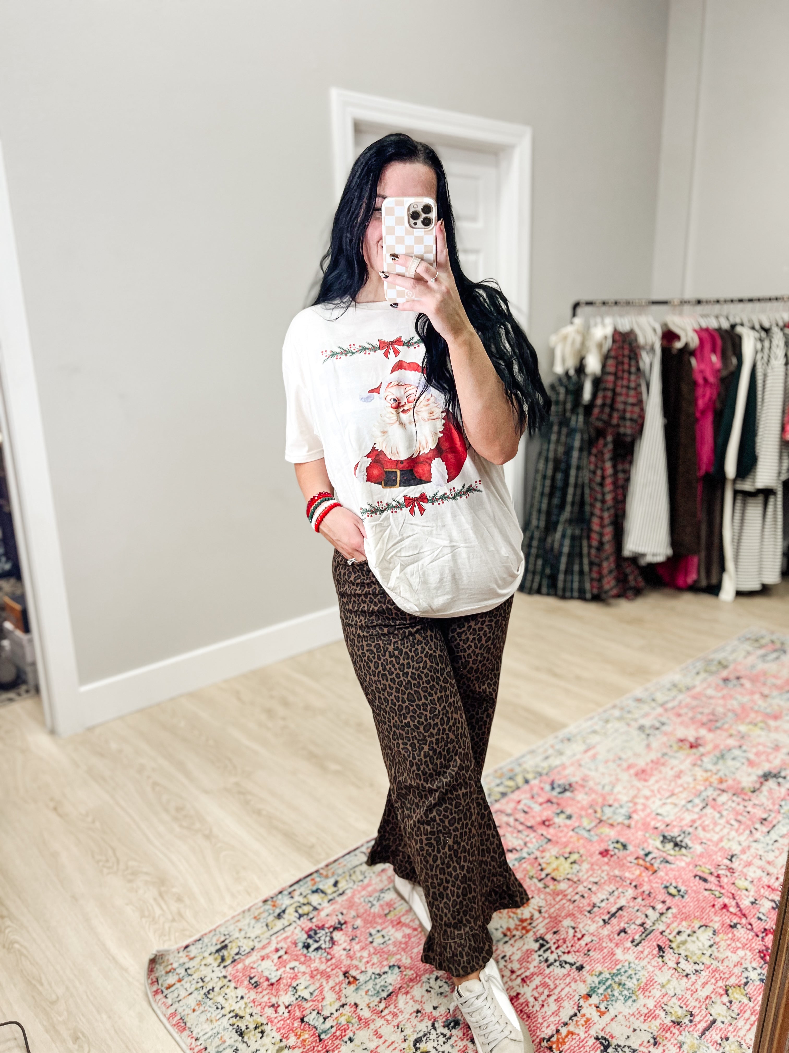 Ruffled Leopard Jeans