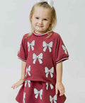 girls sequin bow shirt