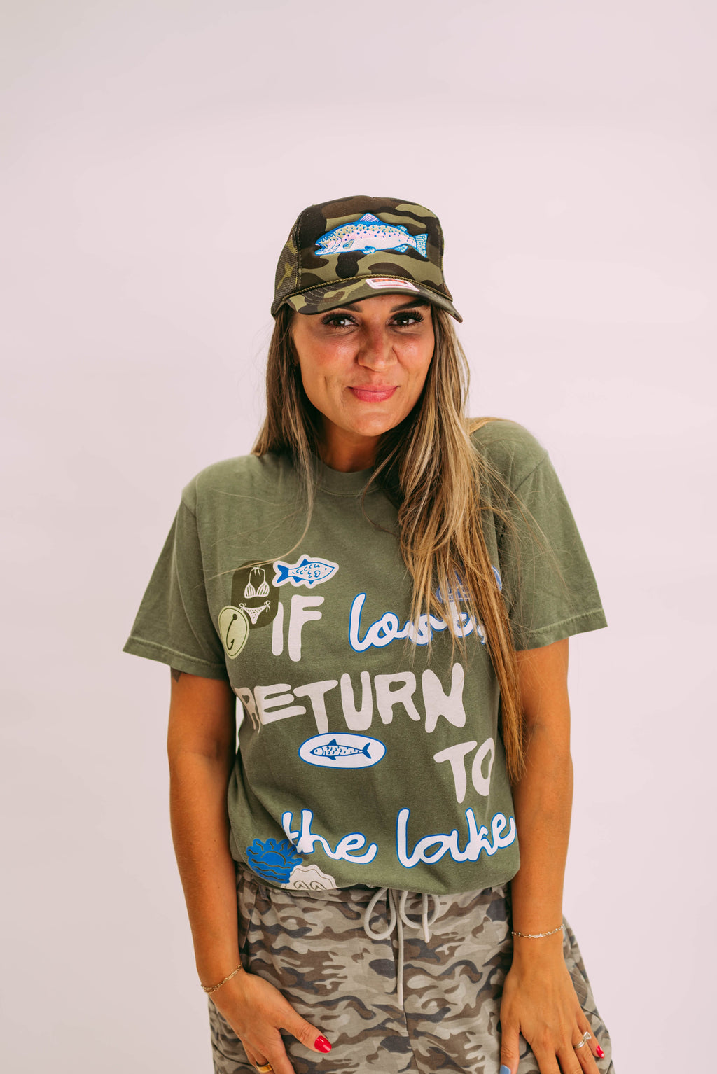 trout camo foam trucker