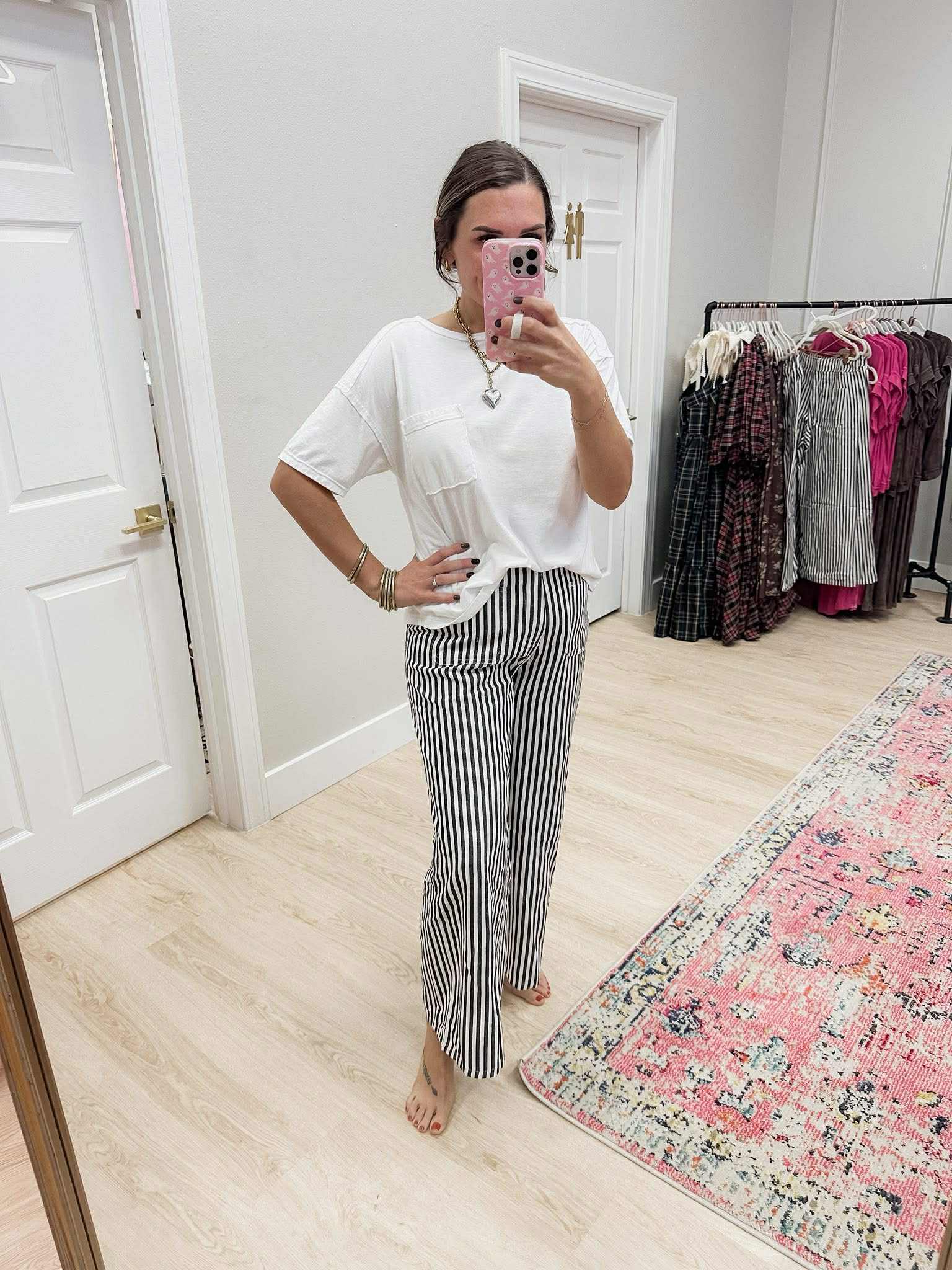 Black & White Striped Jeans