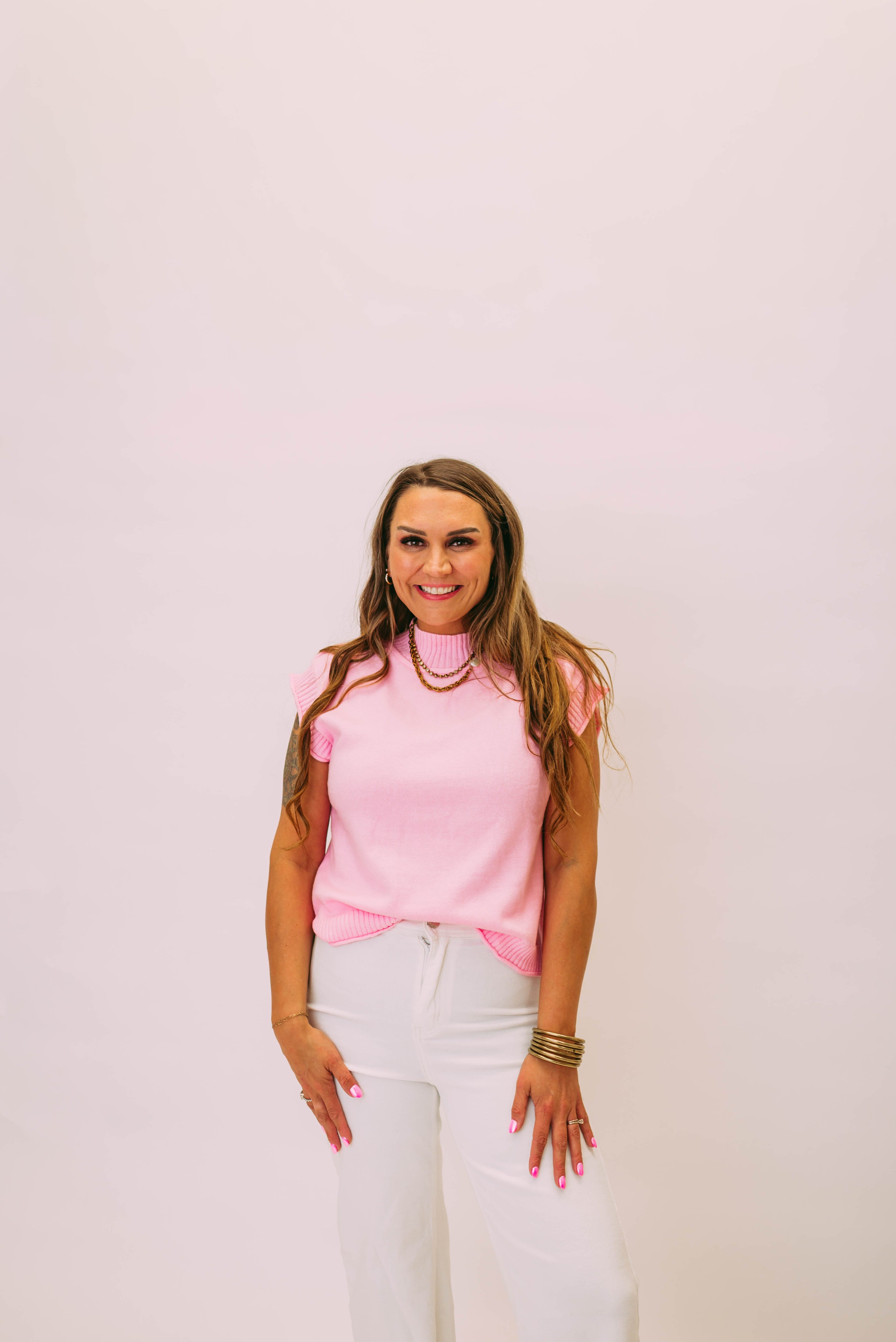 sleeveless ribbed knit sweater vest