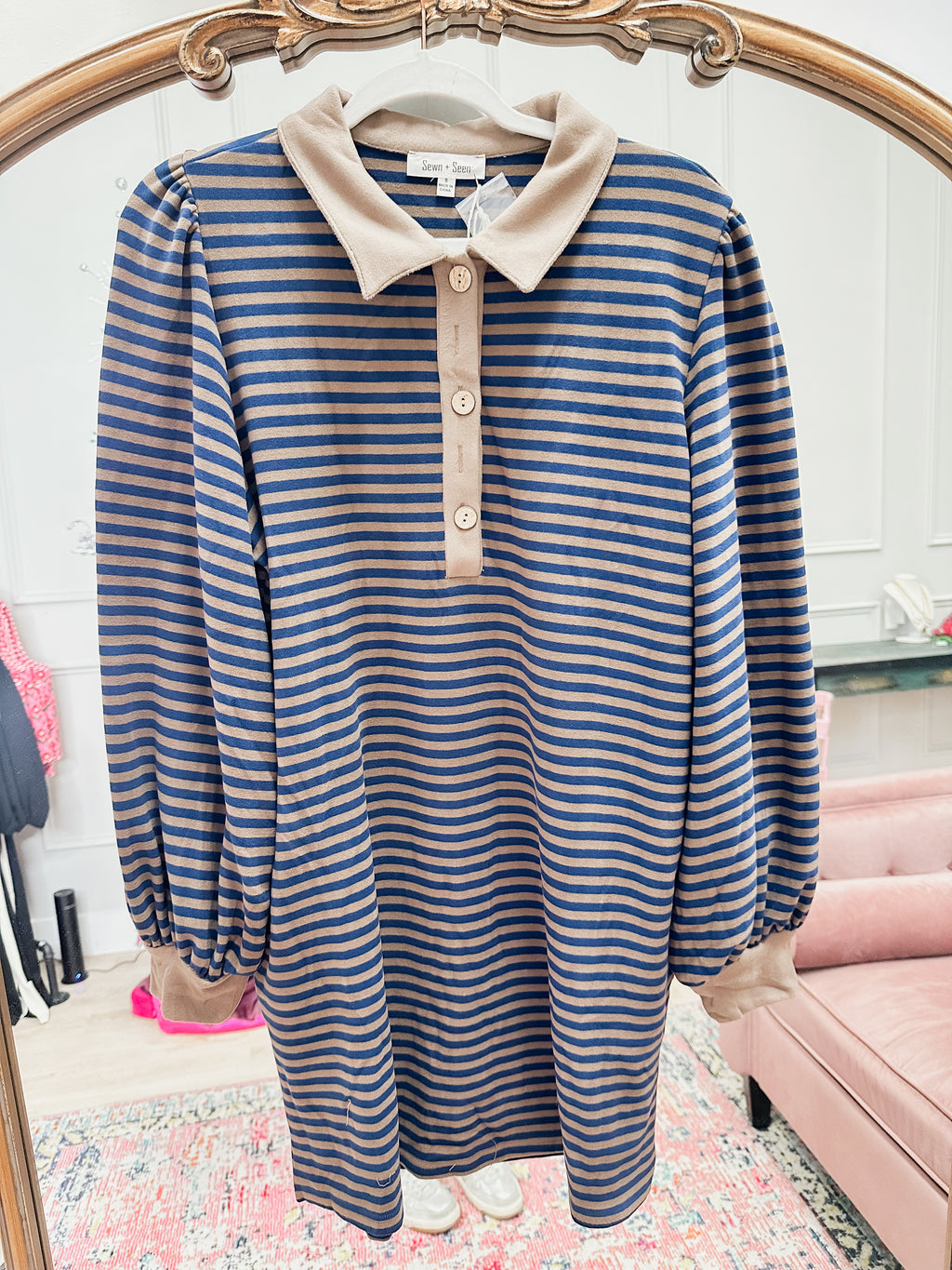 Striped Polo Shift Dress