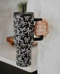 white bow 40oz tumbler
