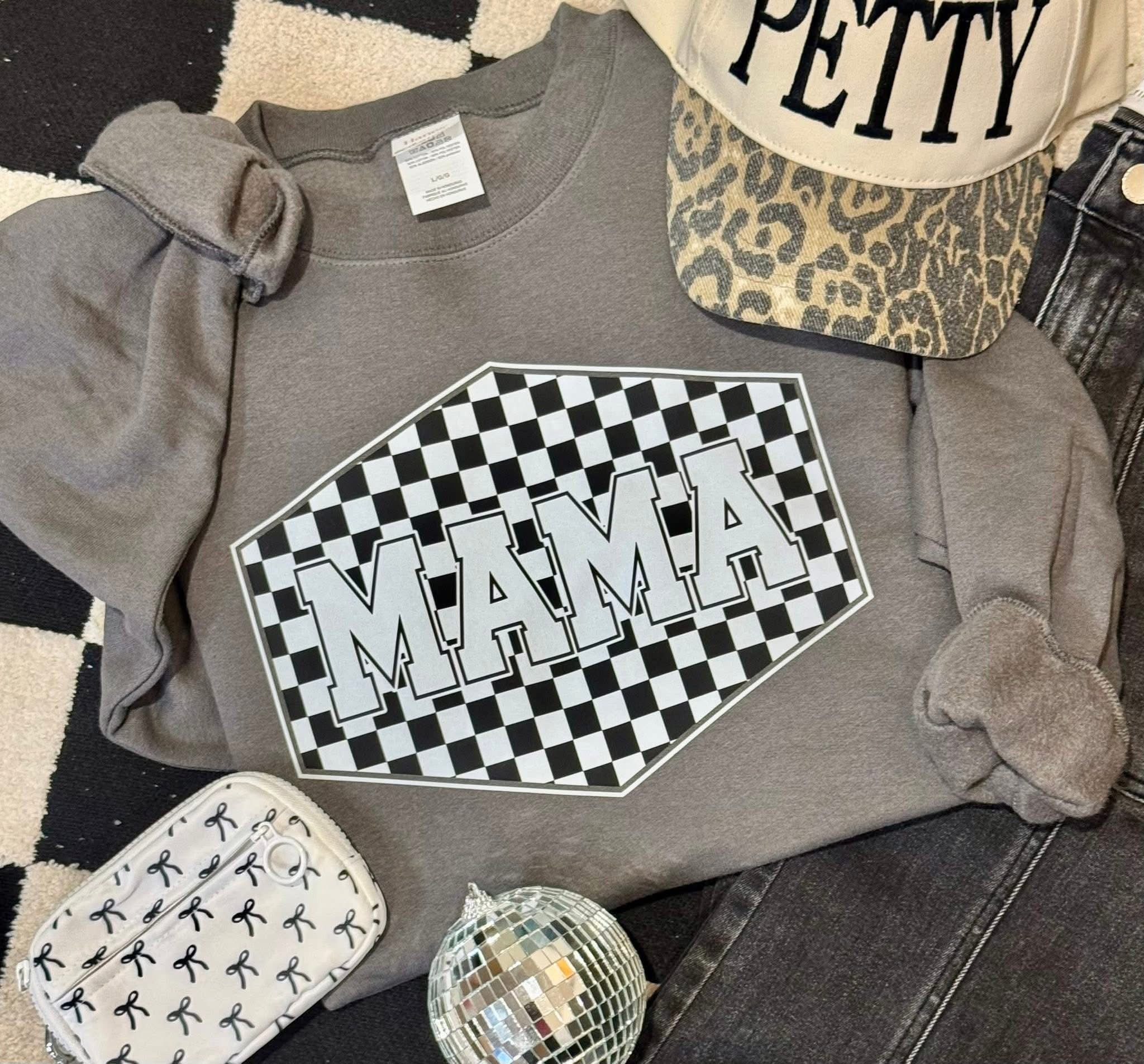 Pre Order Checkered Name Sweatshirt and Tee
