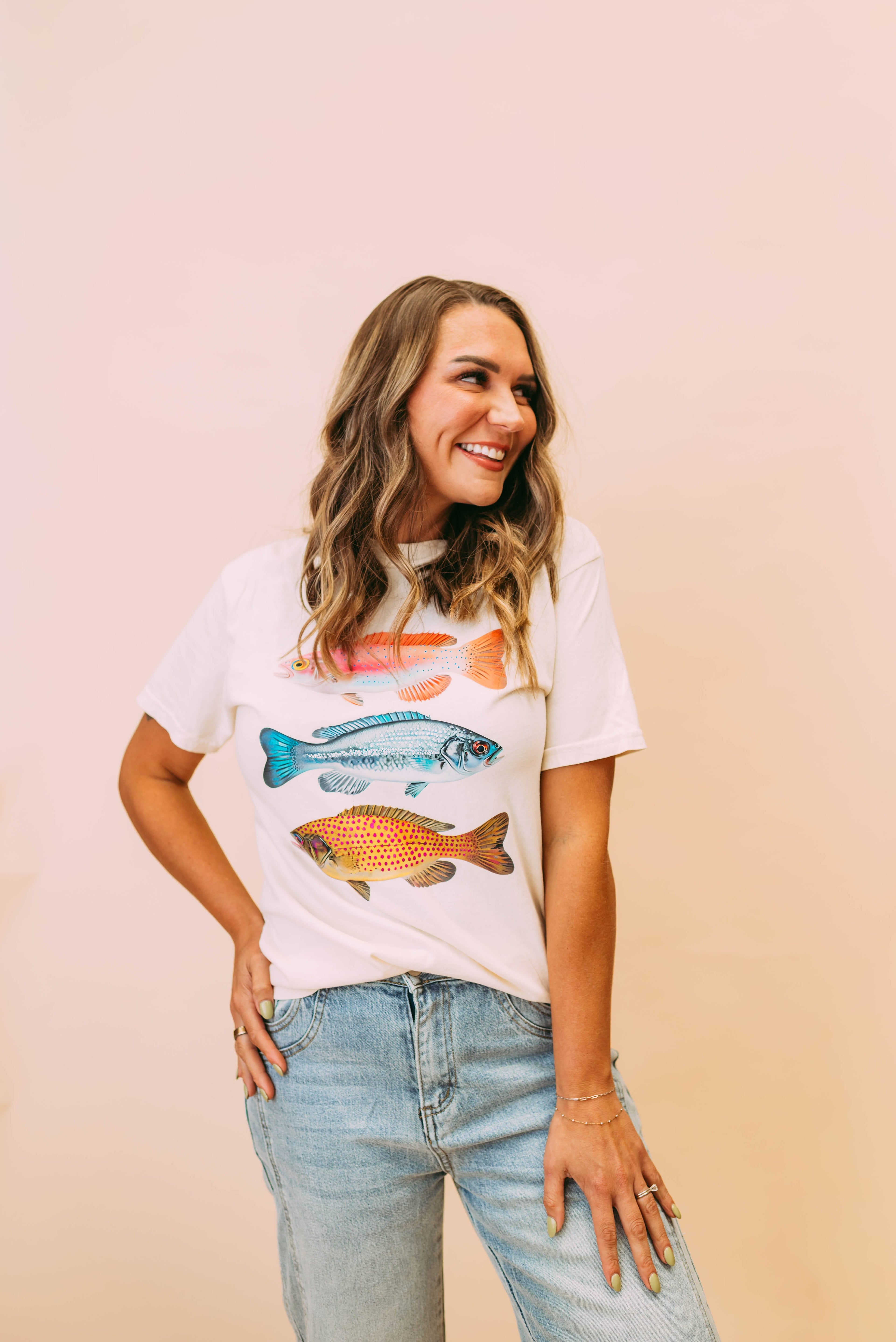 rainbow trout trio tee