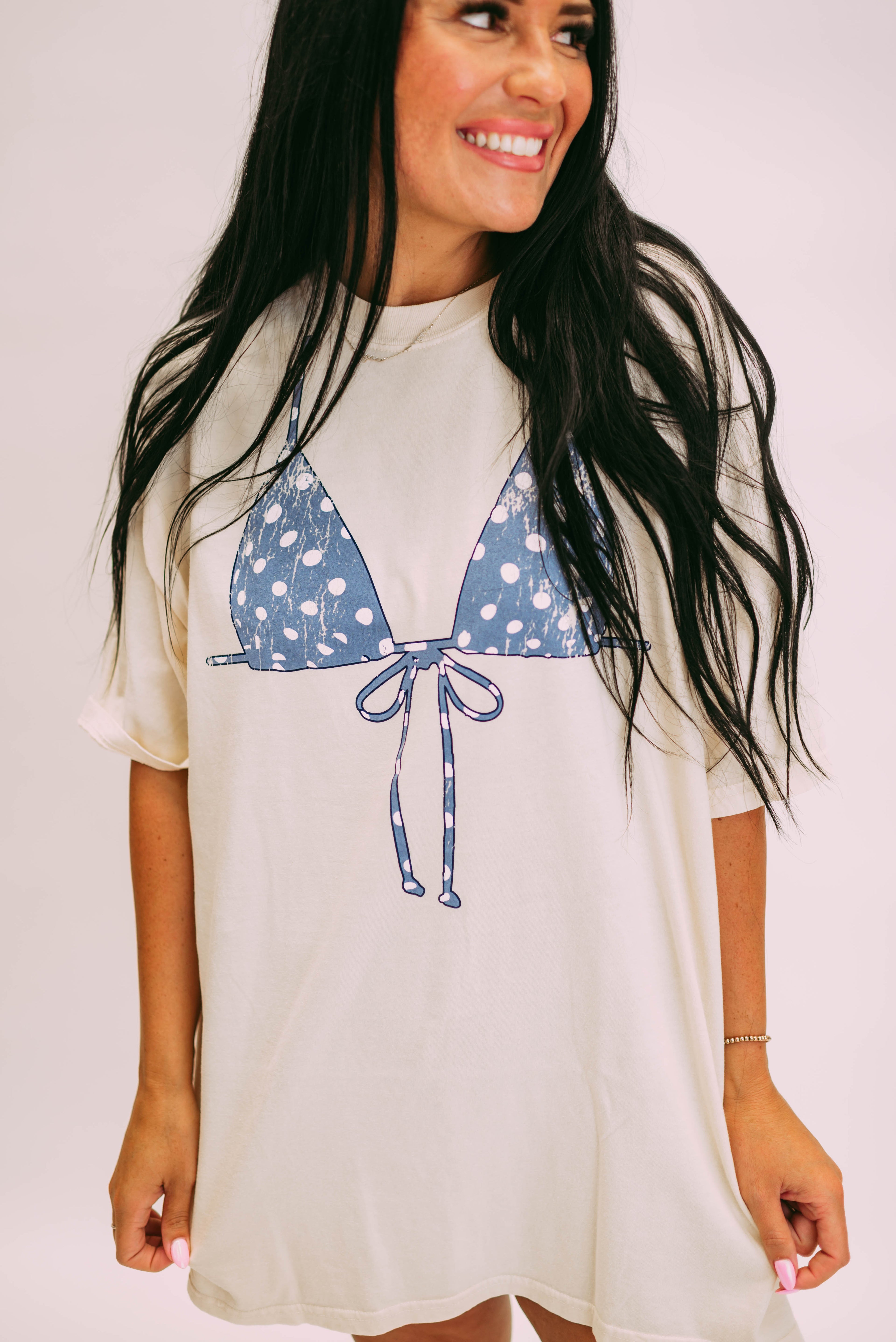 polka dot bikini top tee