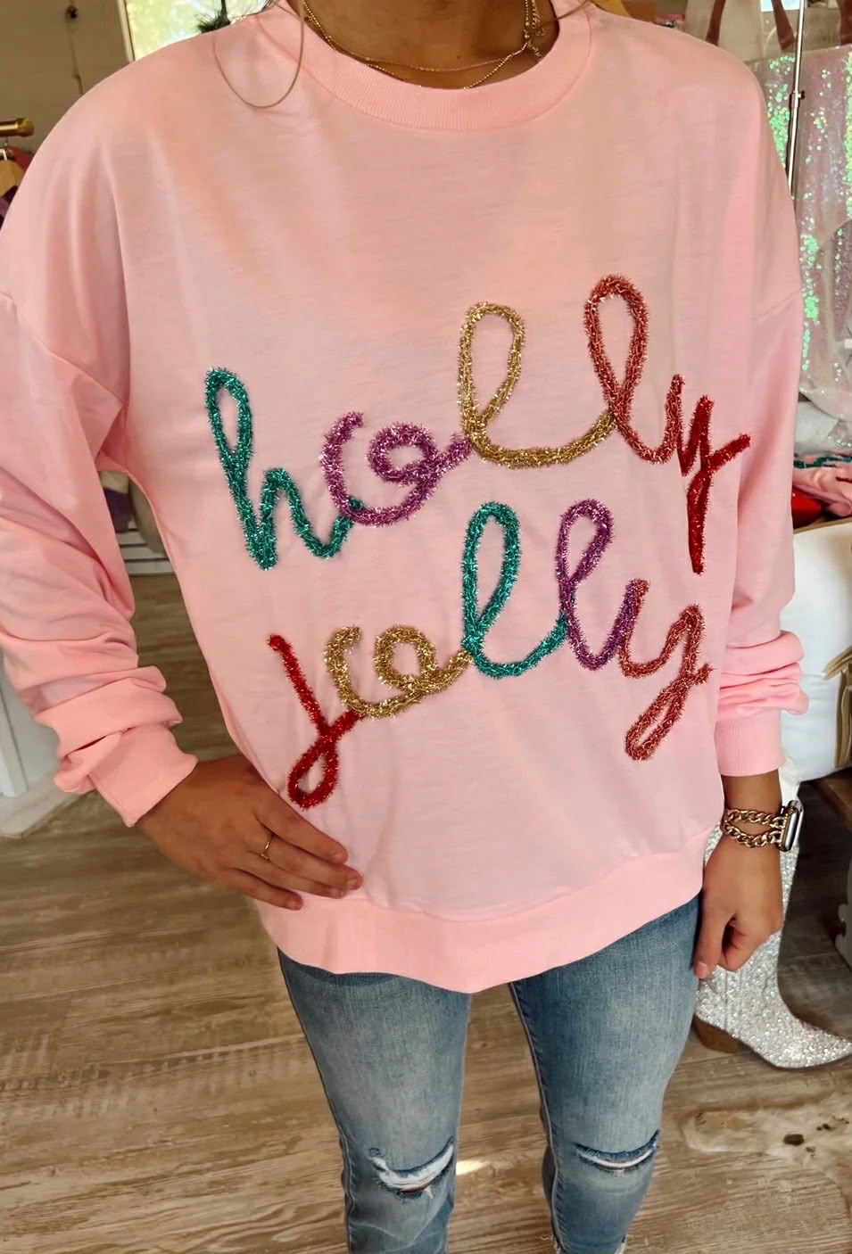 Holly Jolly Tinsel Pullover