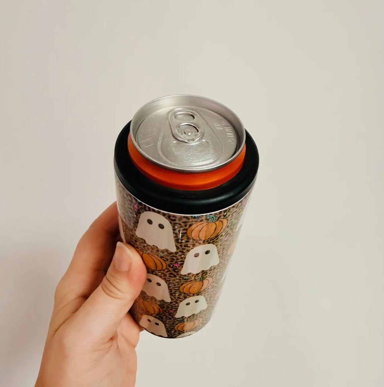 cheetah/pumpkin/ghosts slim can cooler