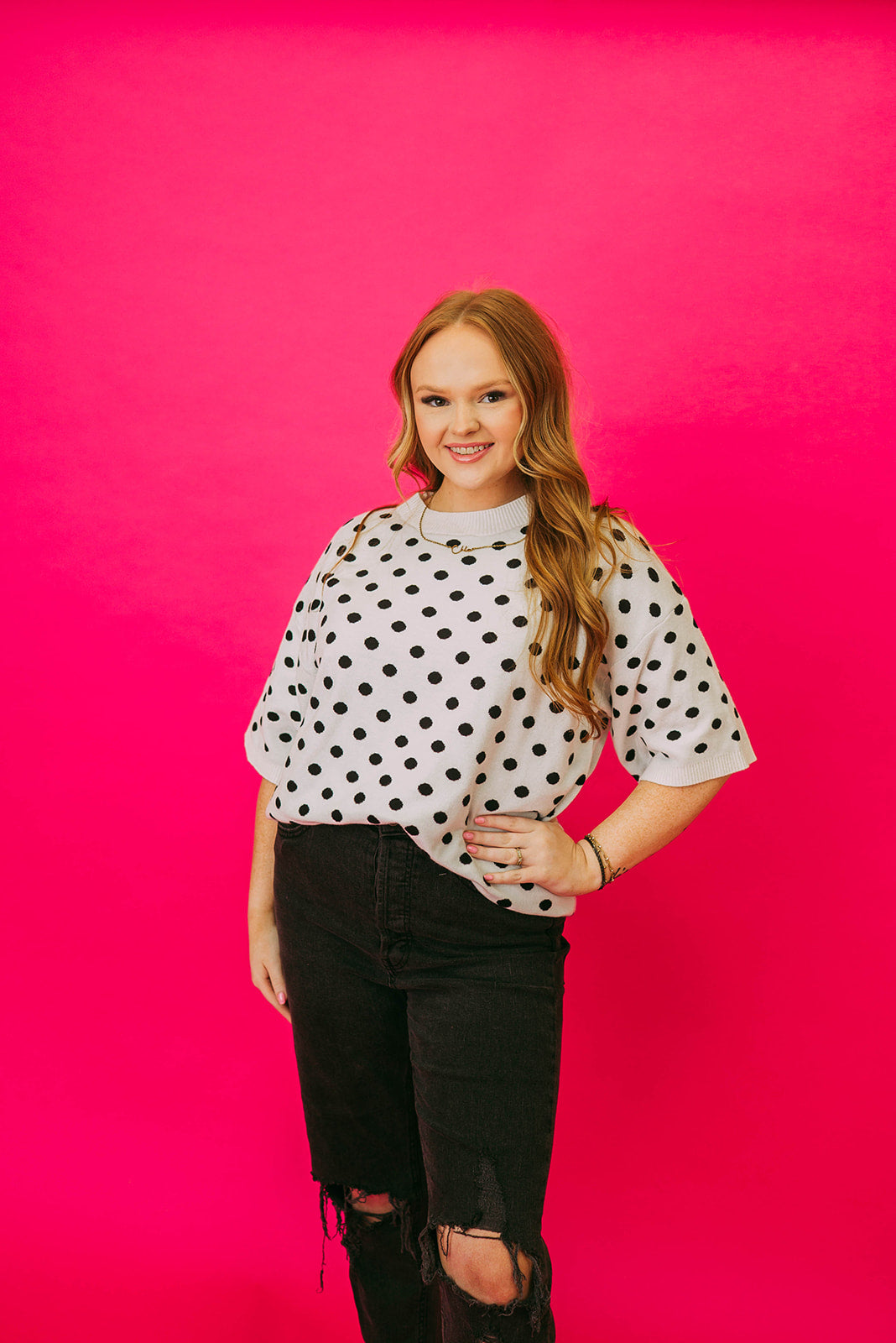polka dot sweater