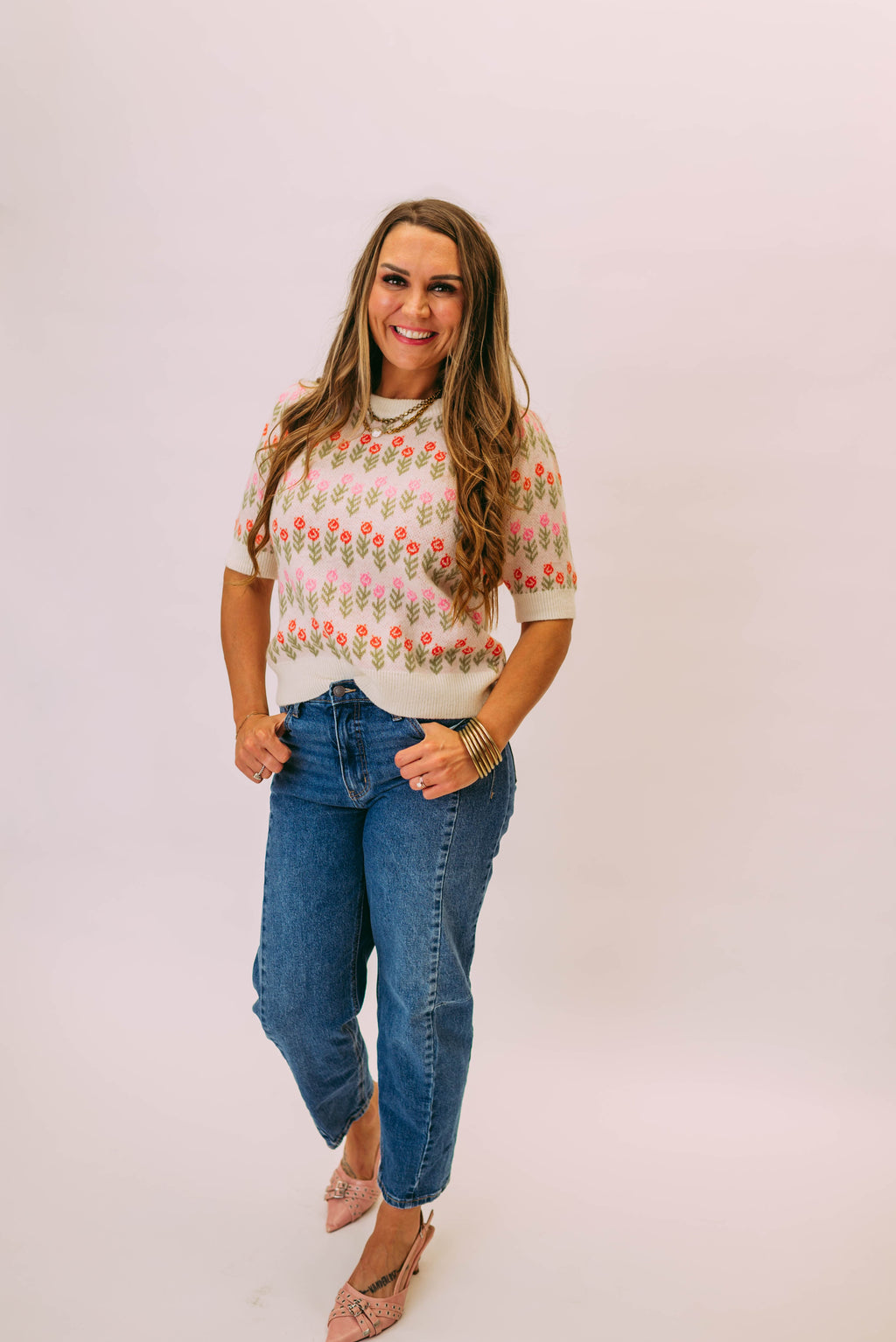 whimsical garden knit sweater