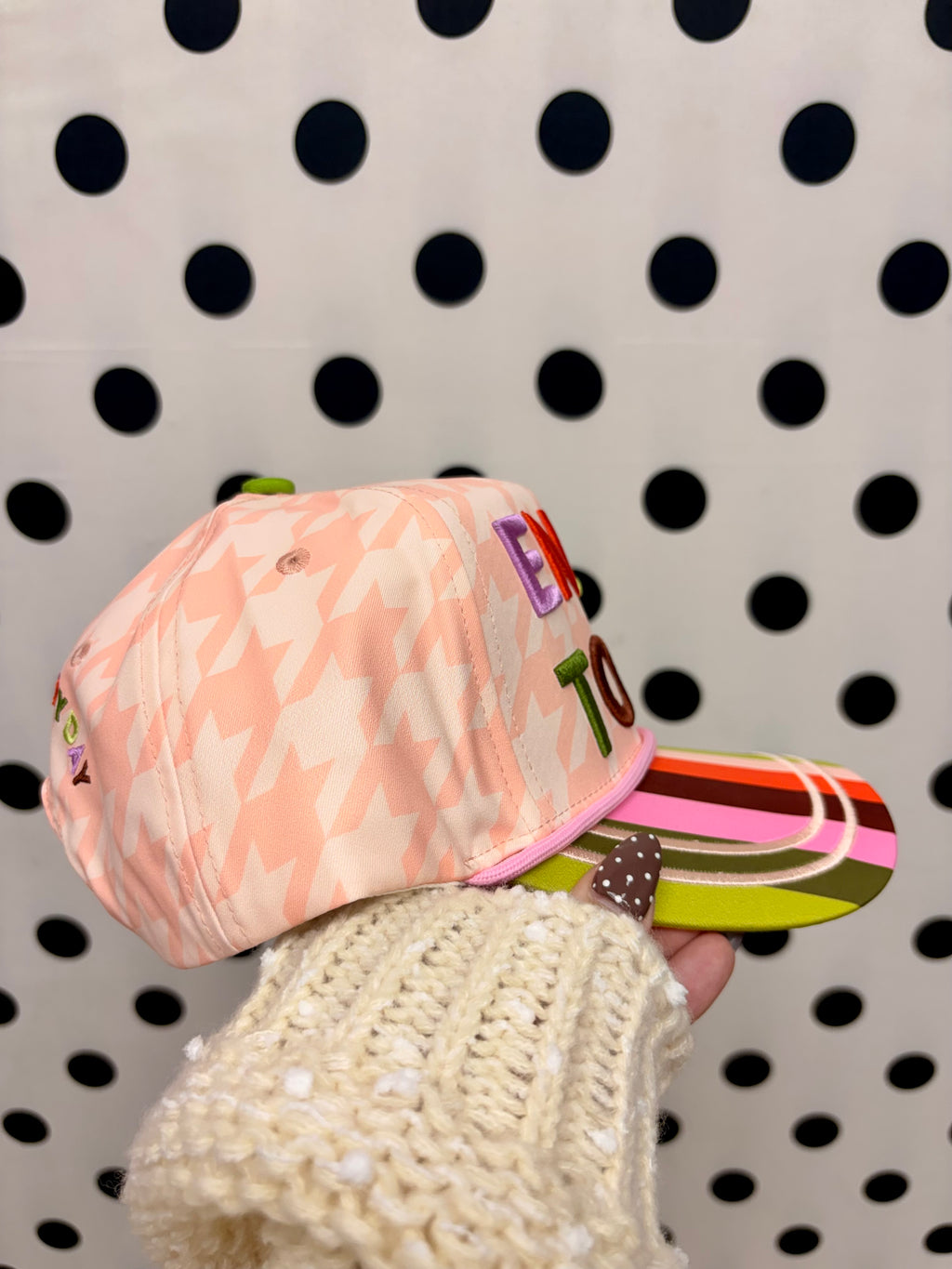 enjoy today striped trucker