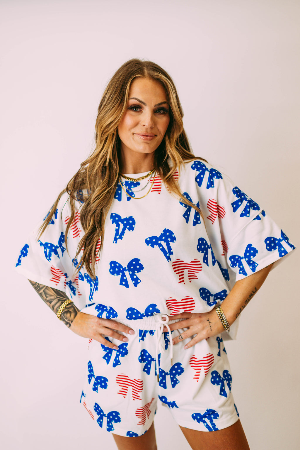 4th of july on bourbon street shorts set