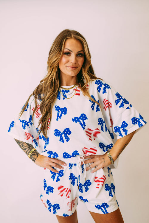 4th of july on bourbon street shorts set