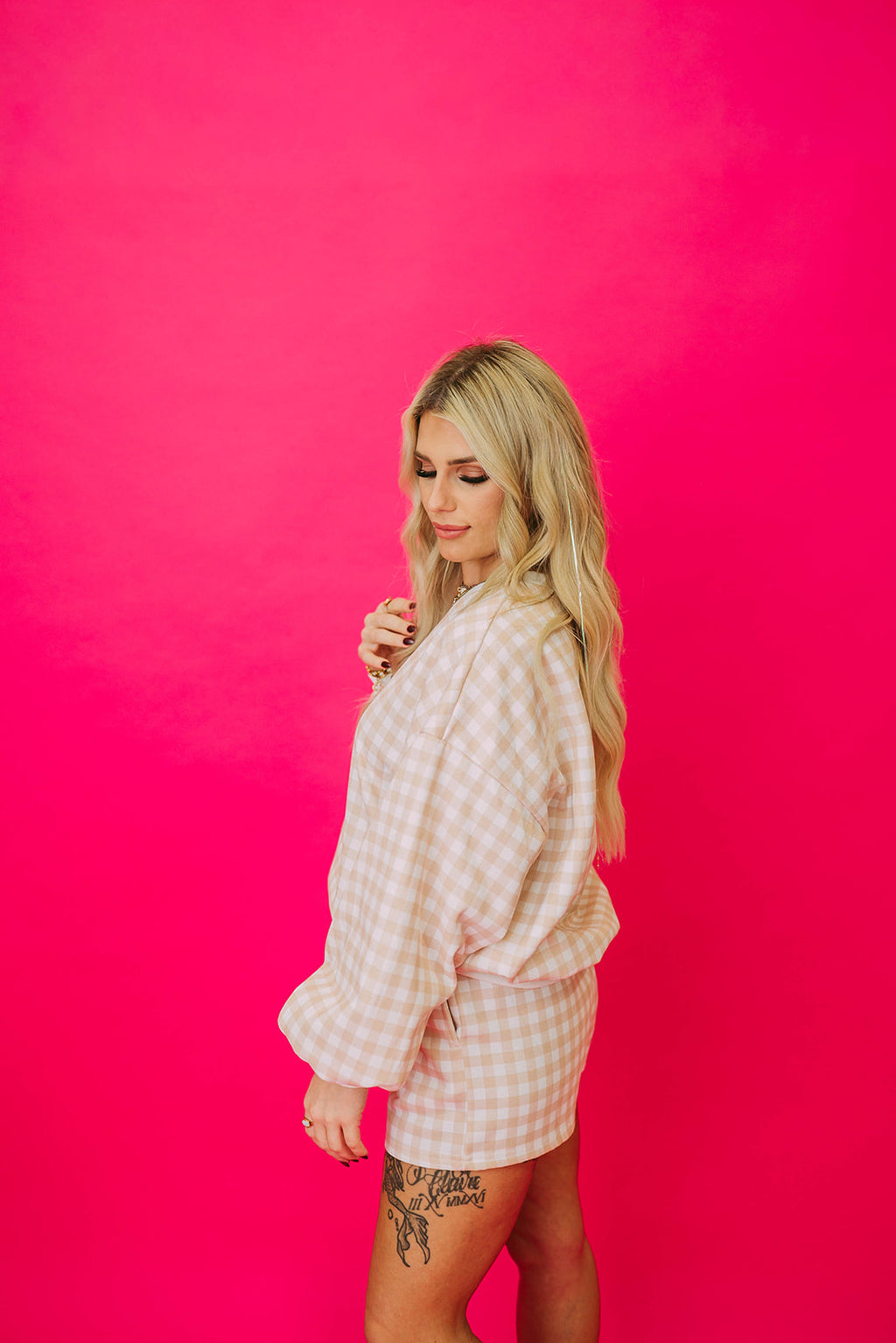 gingham short set