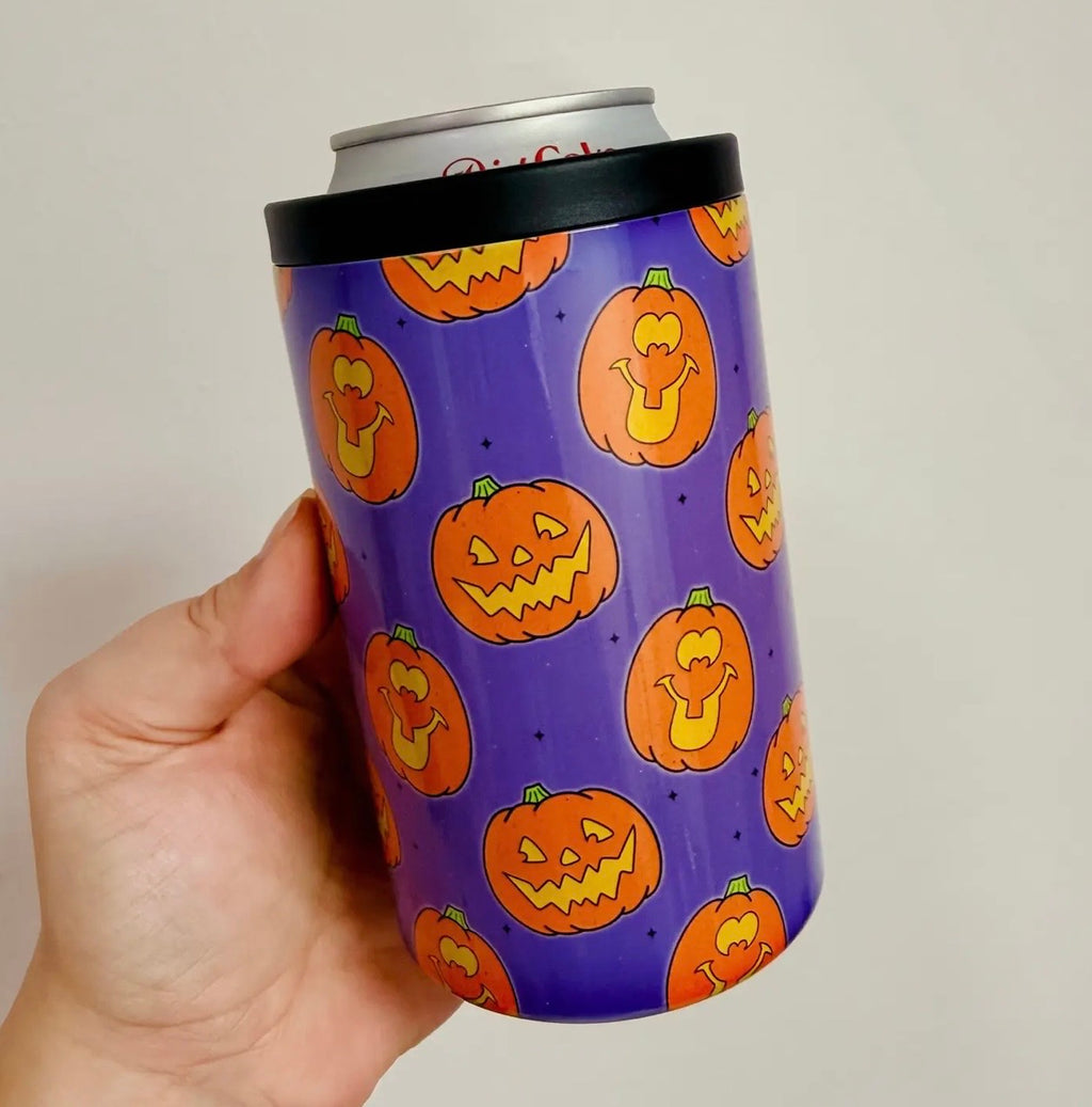 12oz retro jack o lantern can cooler