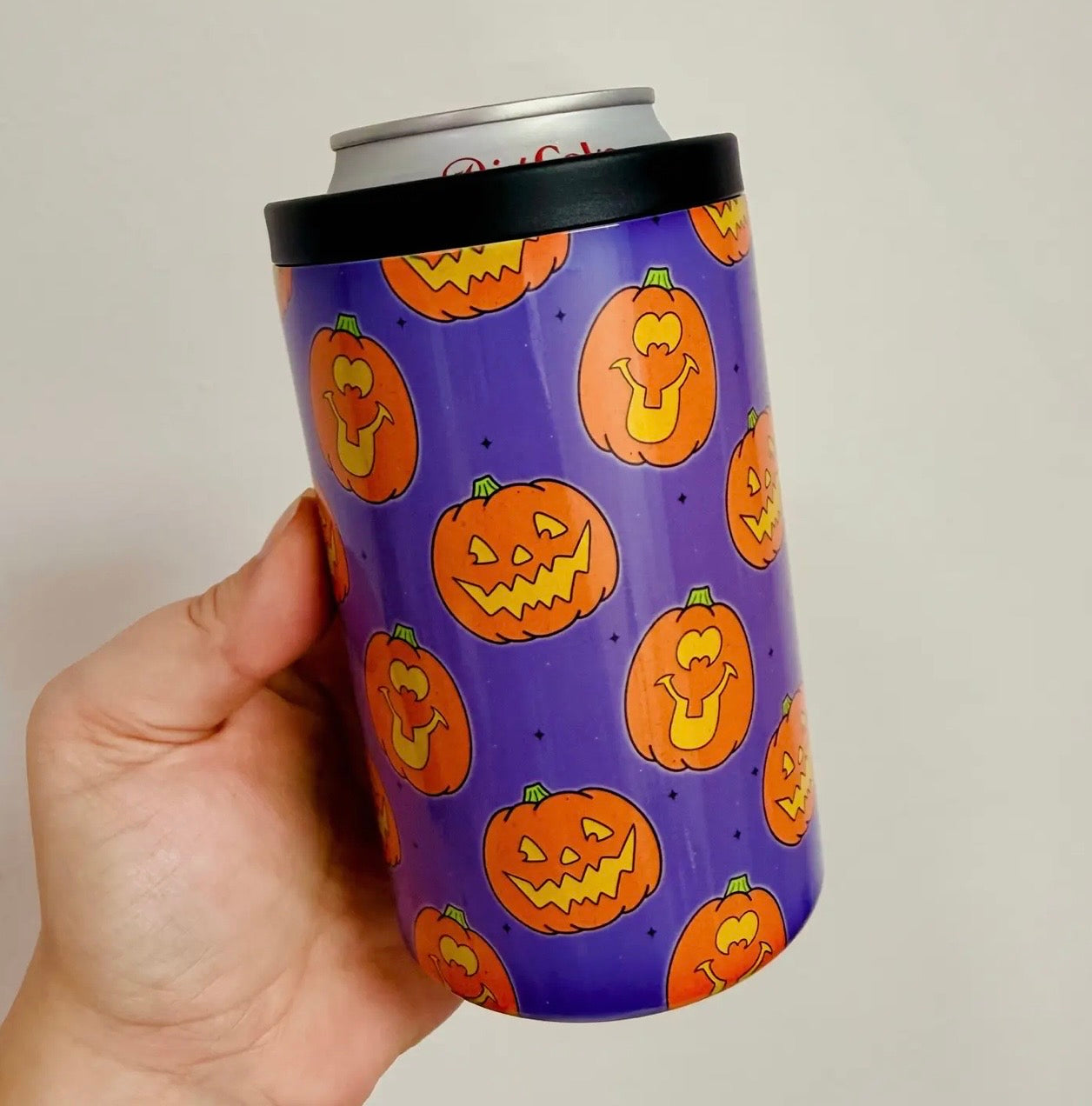 12oz retro jack o lantern can cooler