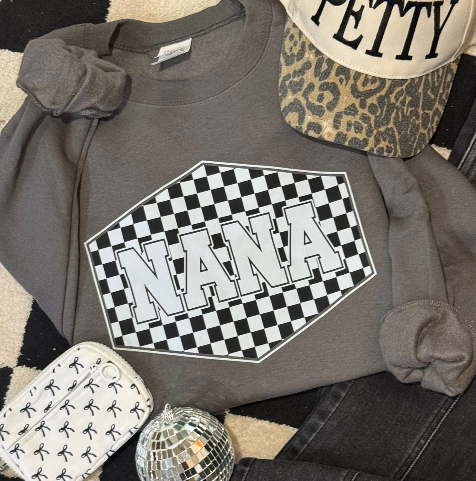 Pre Order Checkered Name Sweatshirt and Tee