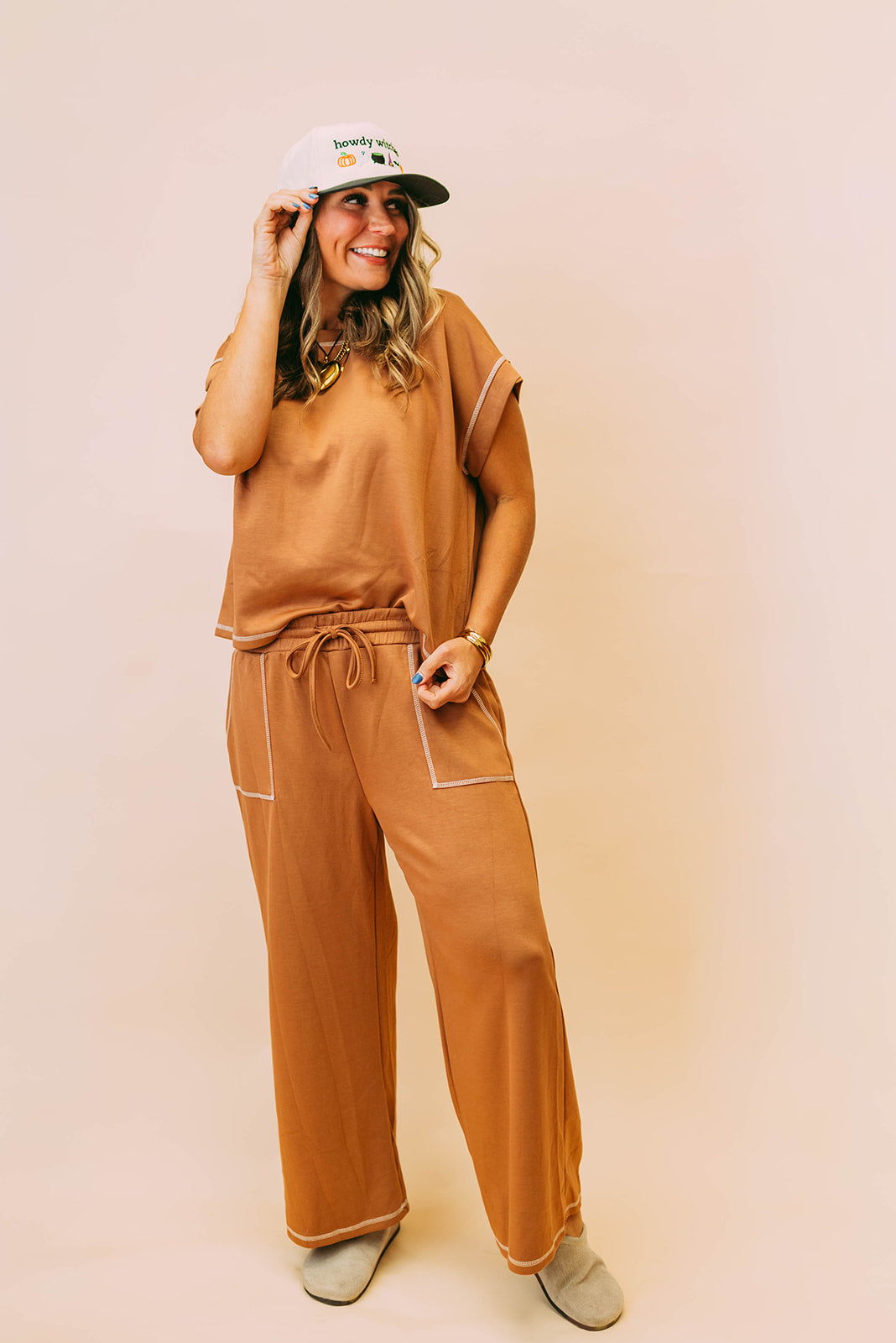 scuba contrast stitch lounge set