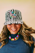 happy to be here zebra trucker hat