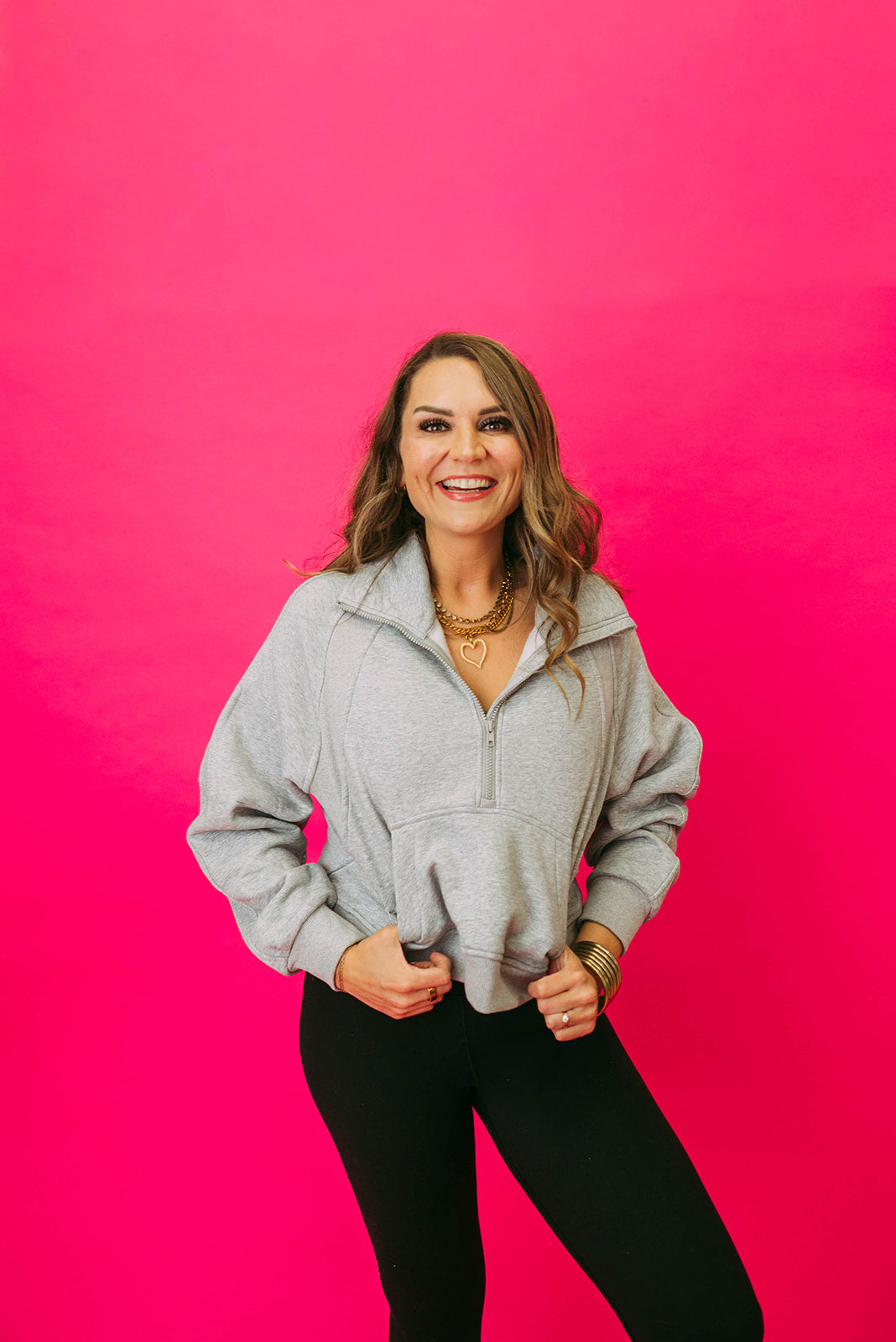 half zip funnel sweatshirt