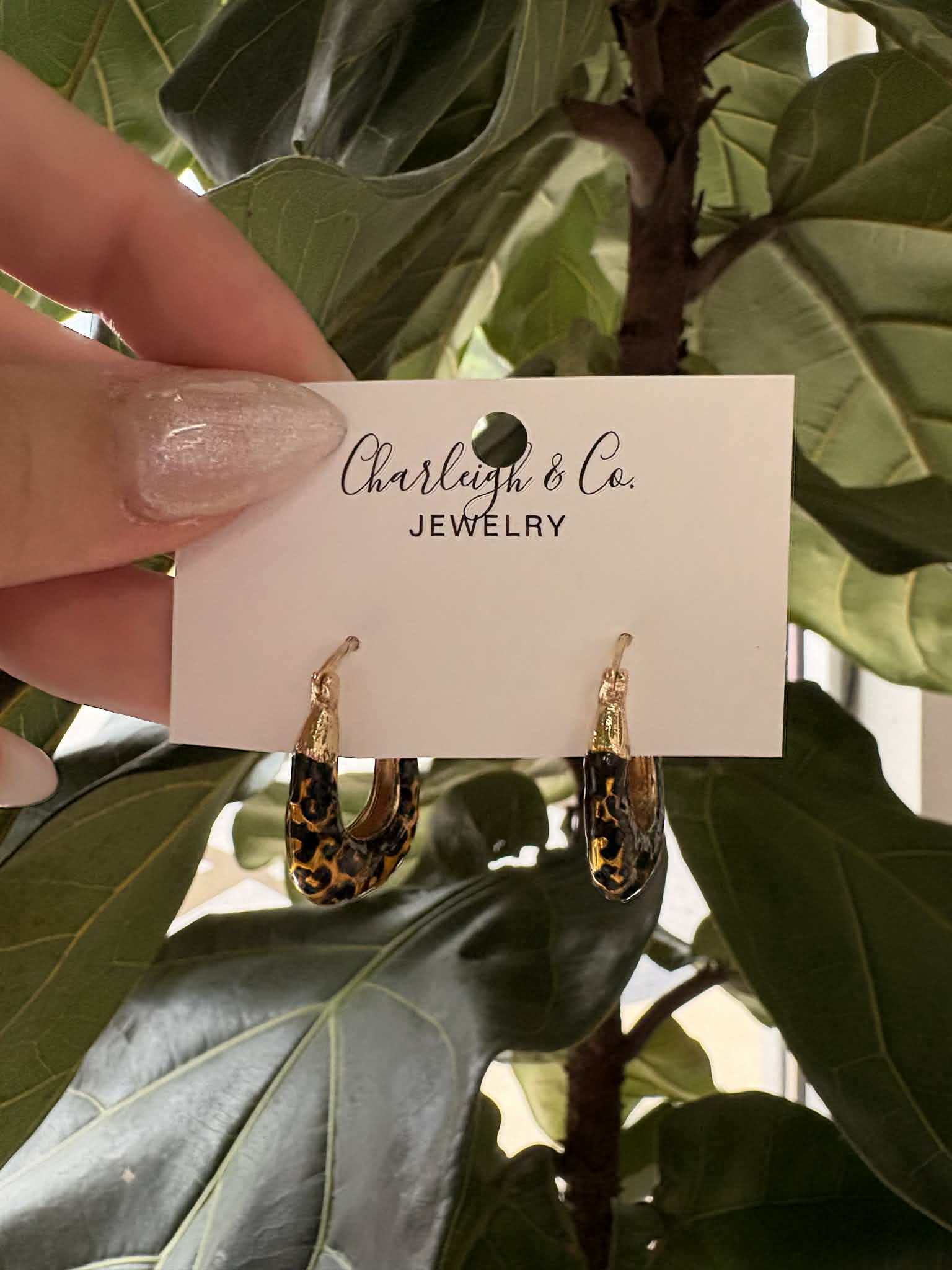 Gold Leopard Print Earrings