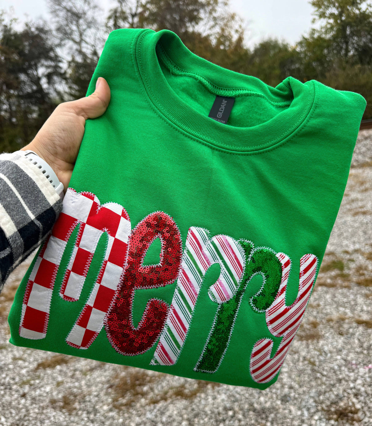green merry Christmas sweatshirt