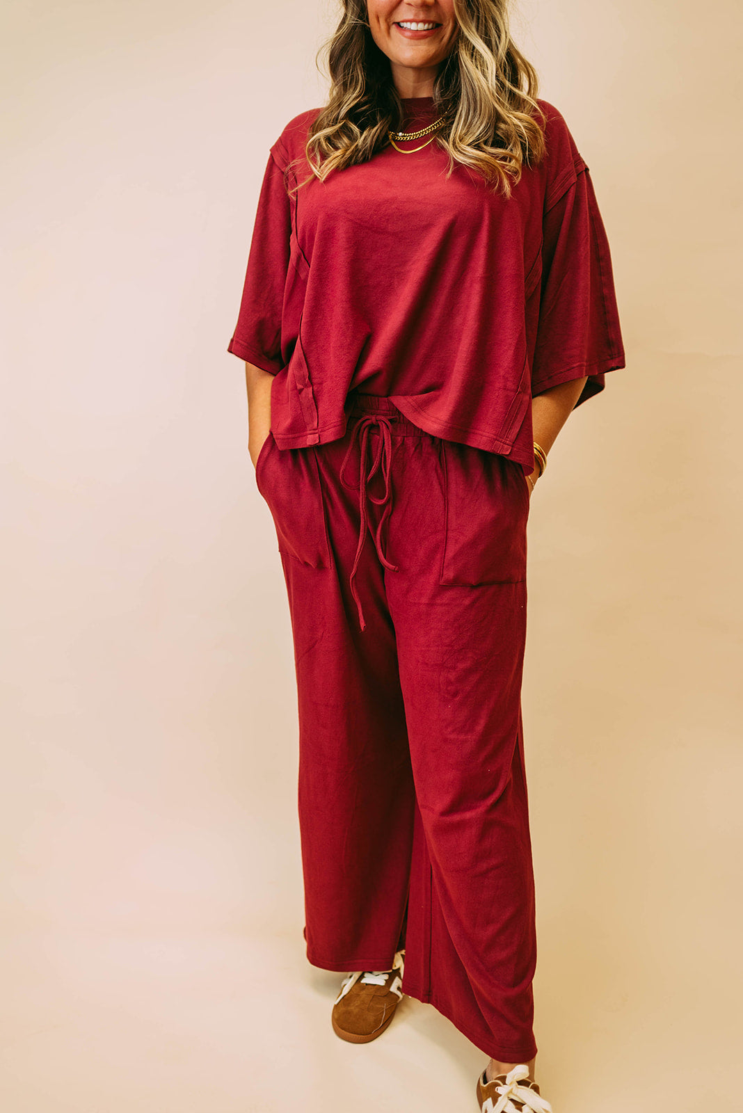brushed stretch boxy lounge set