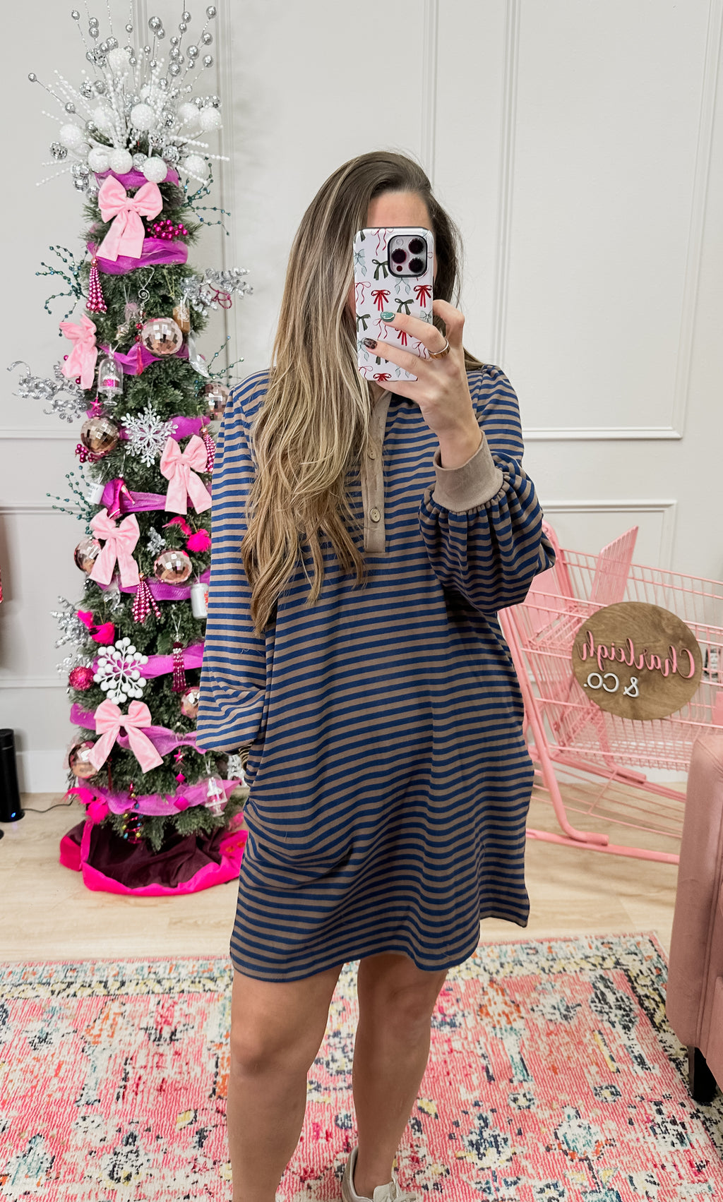 Striped Polo Shift Dress