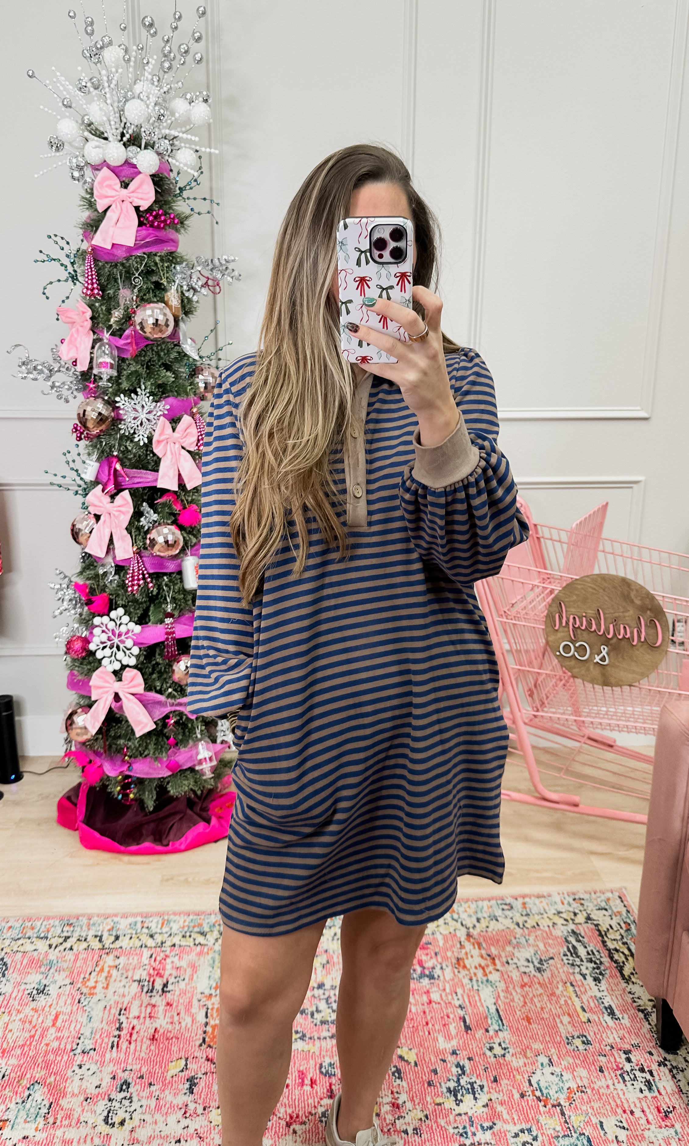 Striped Polo Shift Dress